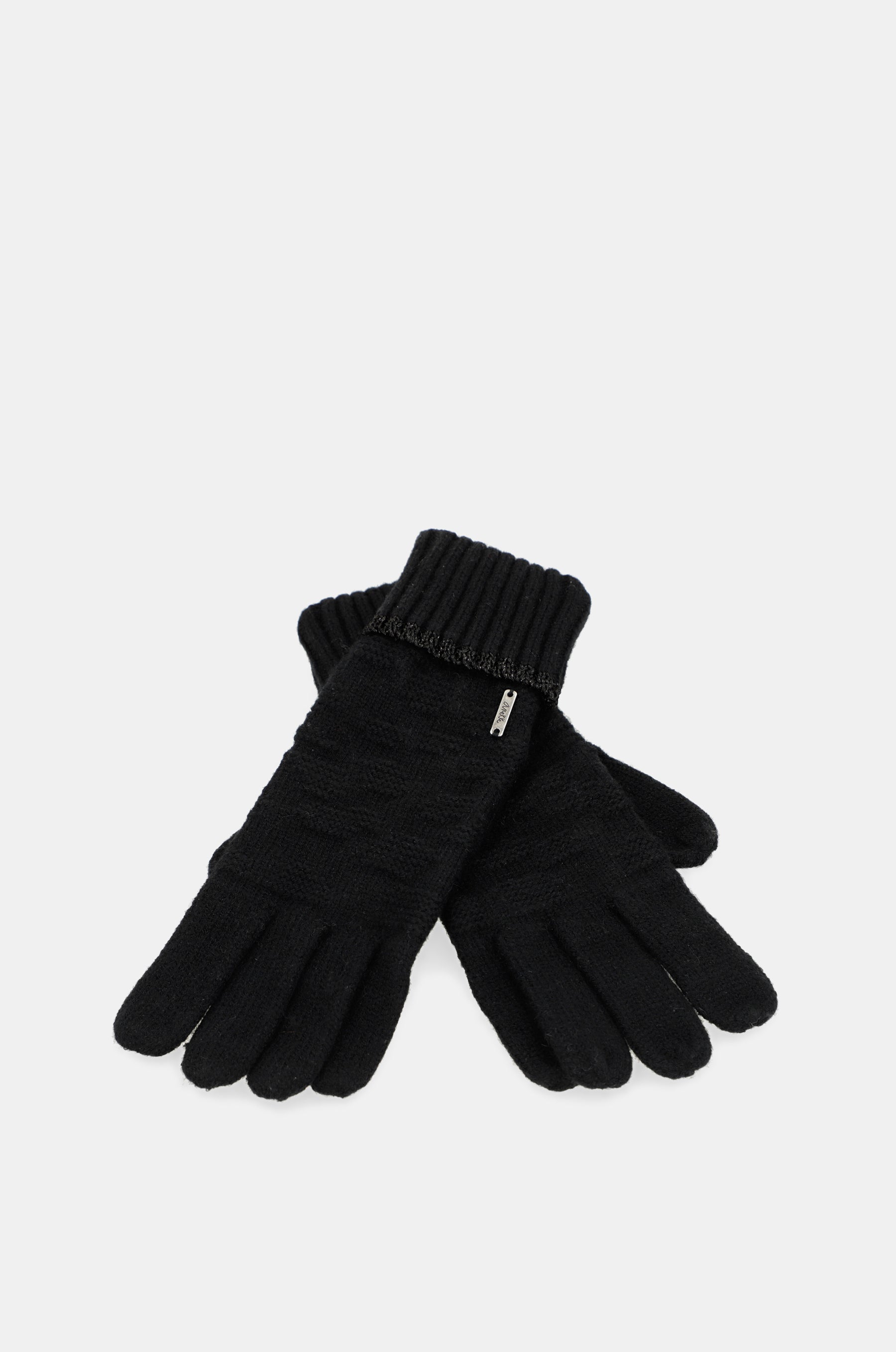Black knit gloves