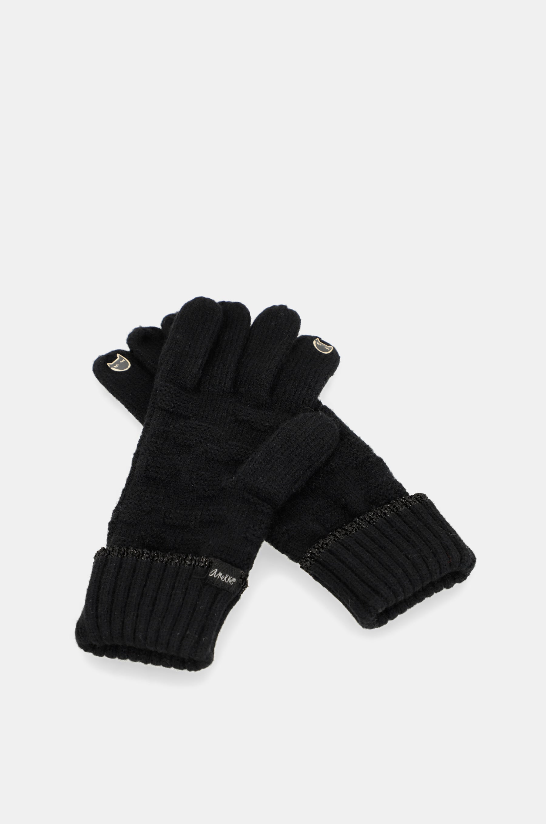 Black knit gloves
