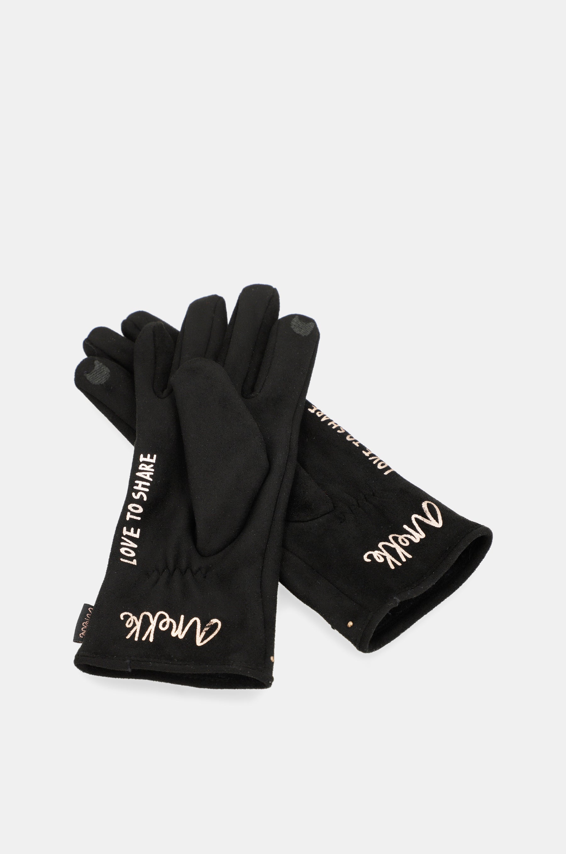 Black fleece-lined gloves