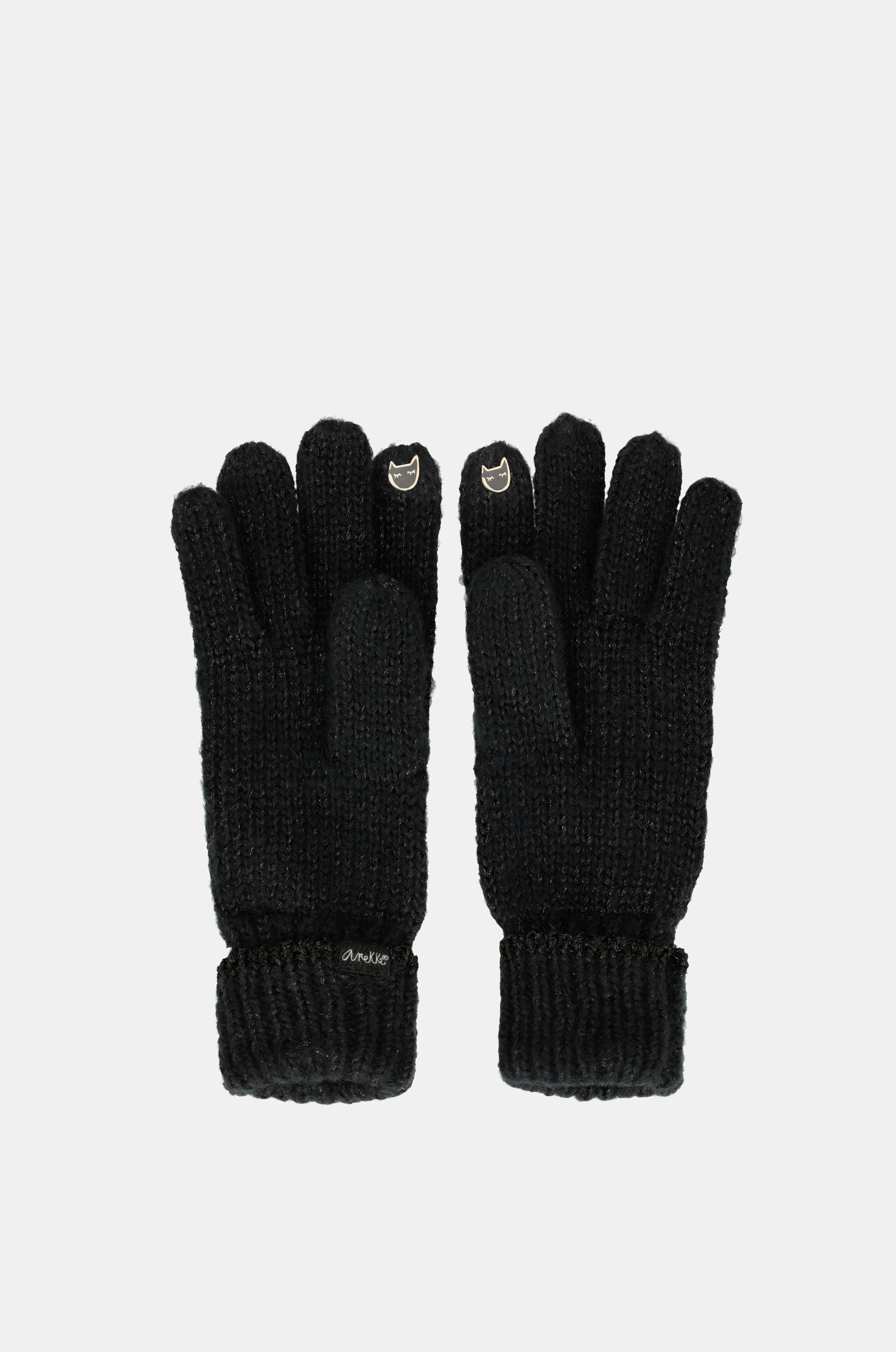 Black logomania gloves