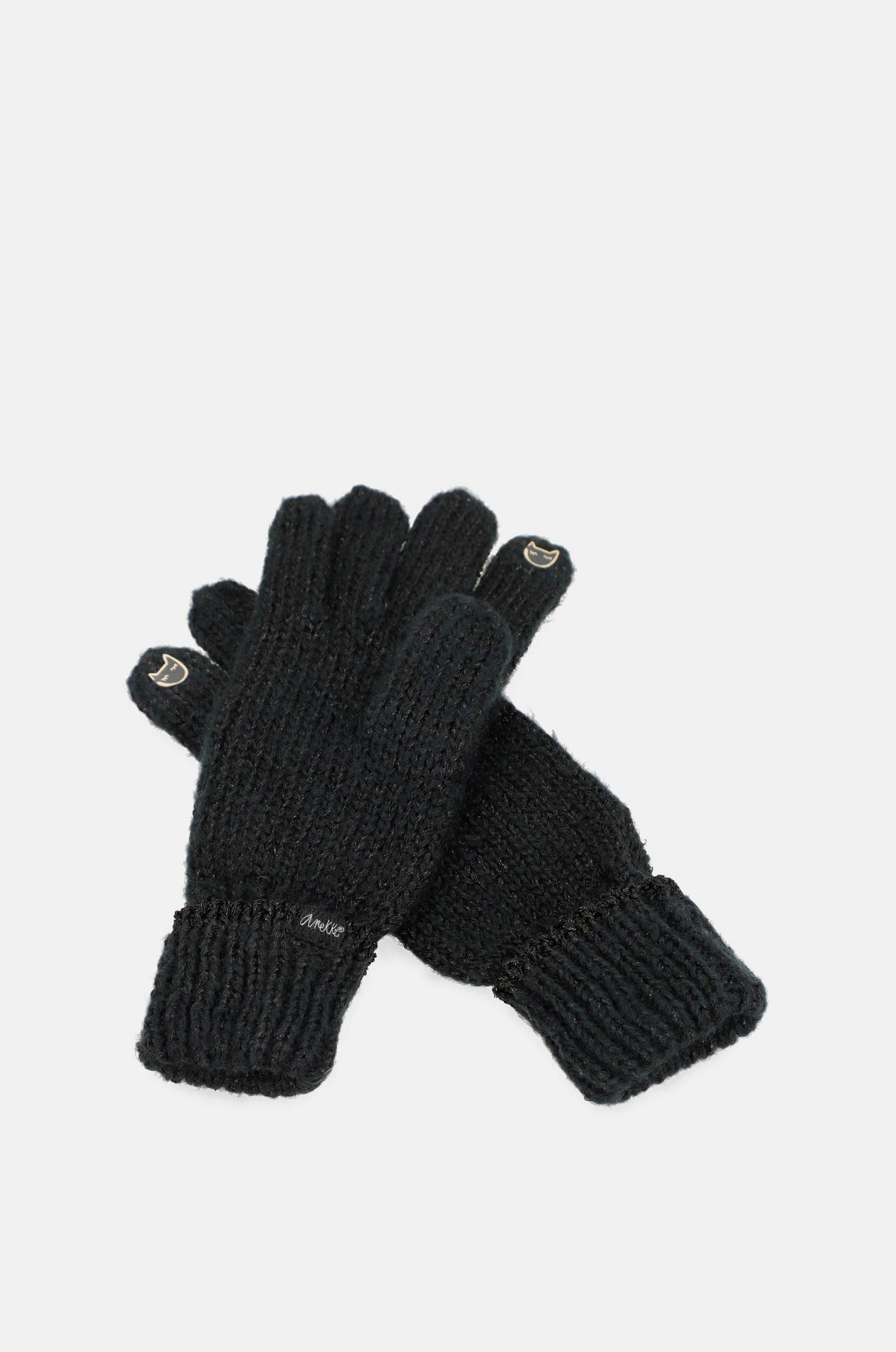 Black logomania gloves