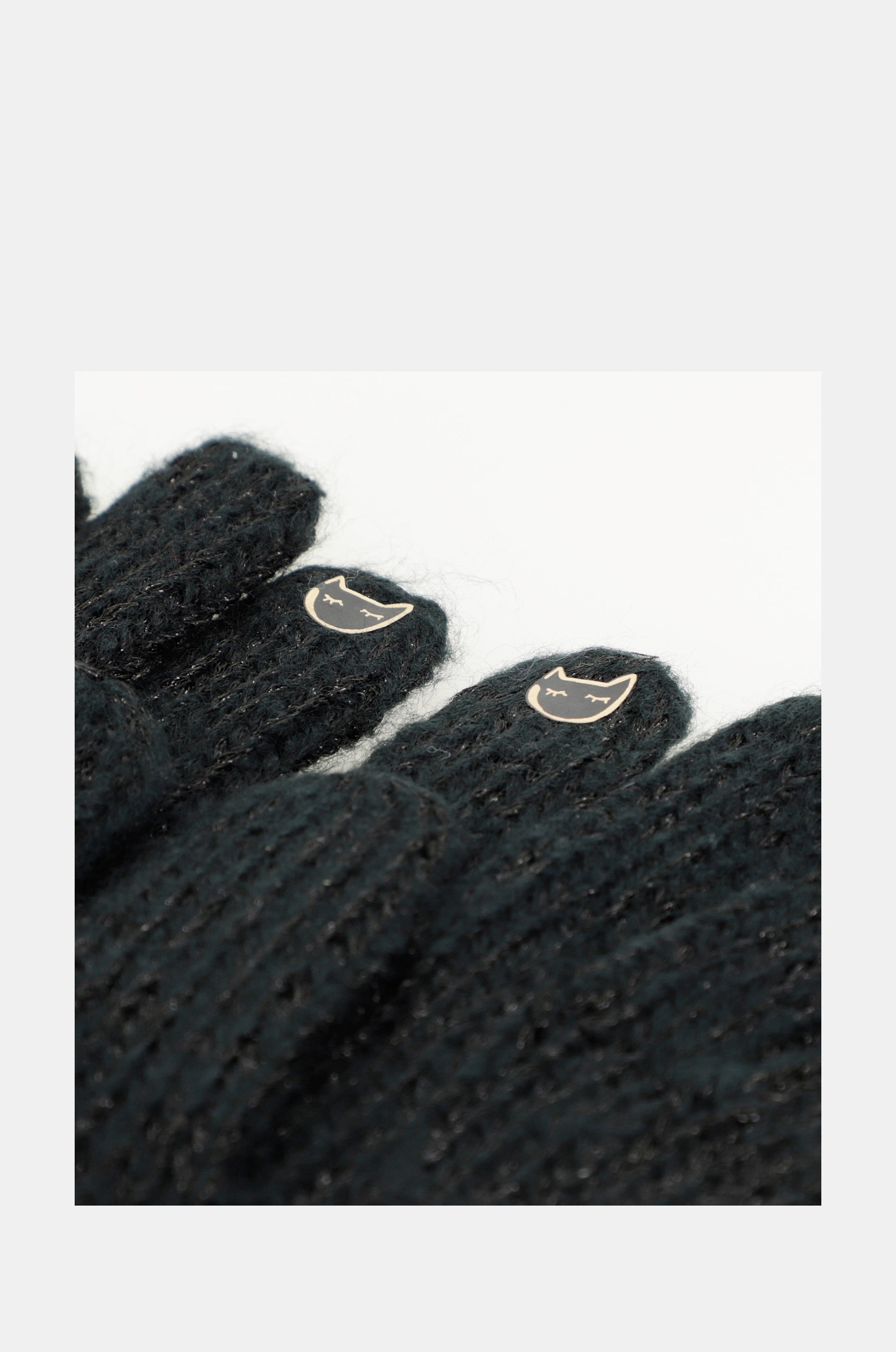 Black logomania gloves