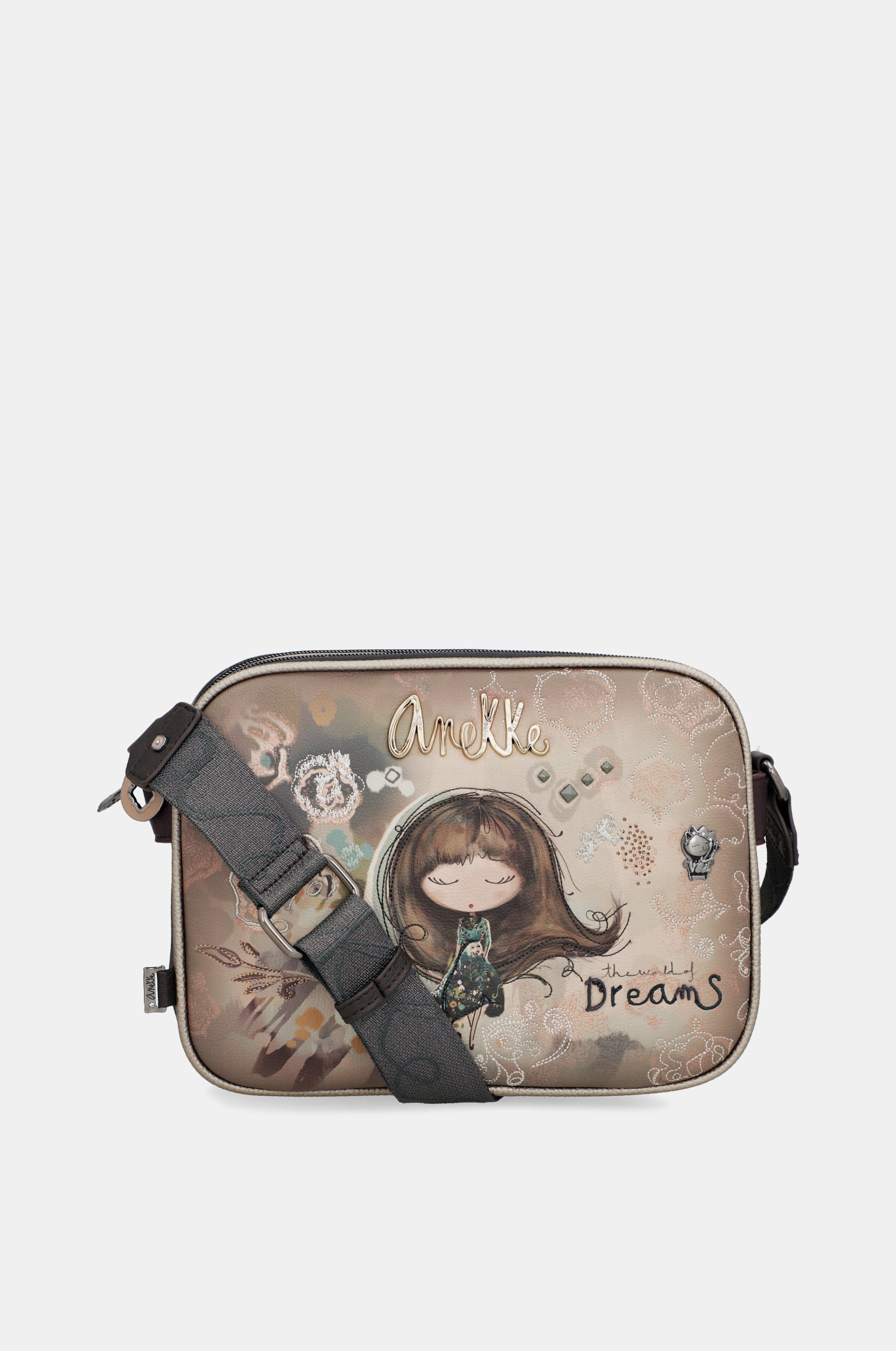 Real 3-compartment crossbody bag