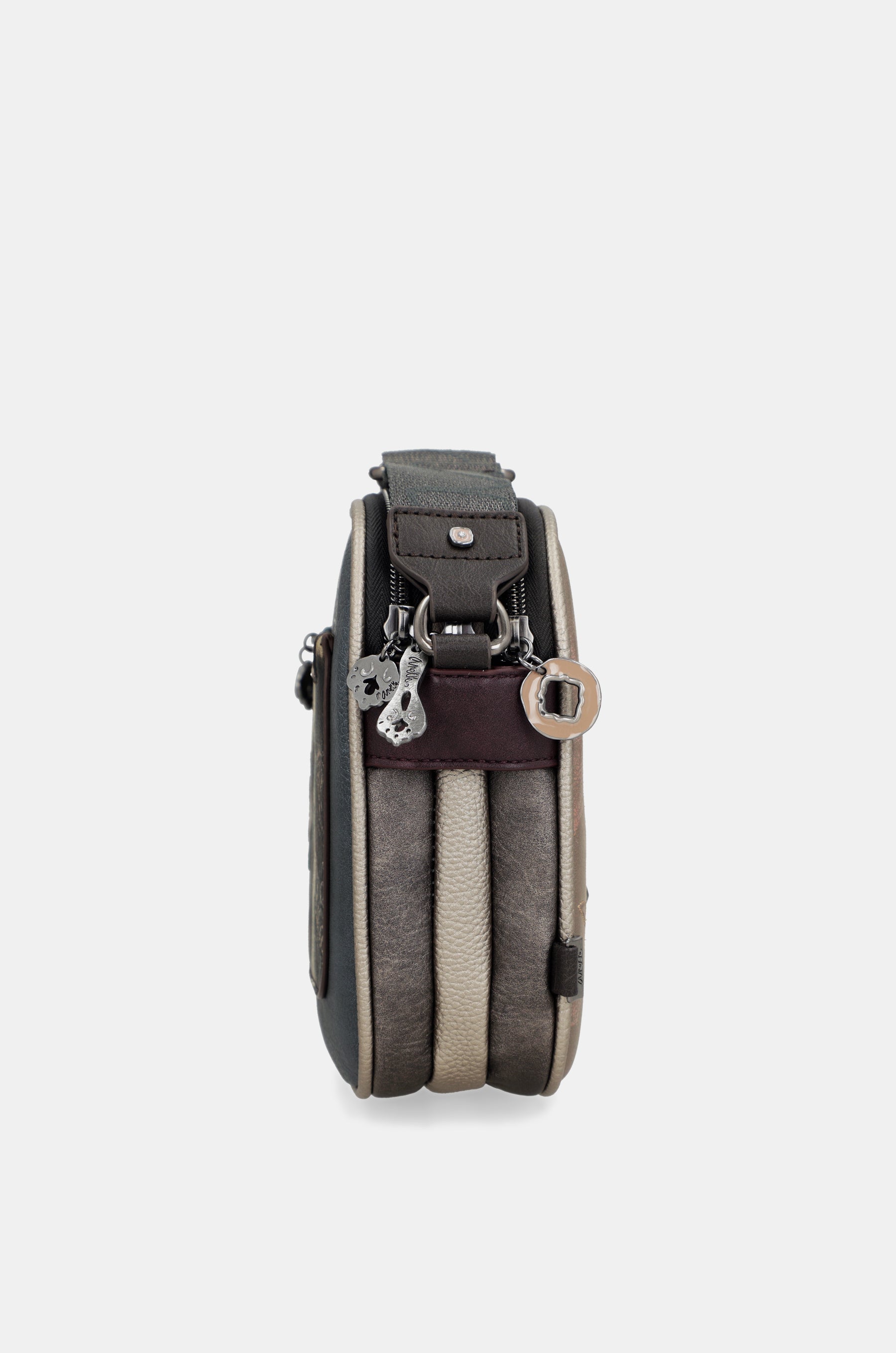 Real 3-compartment crossbody bag