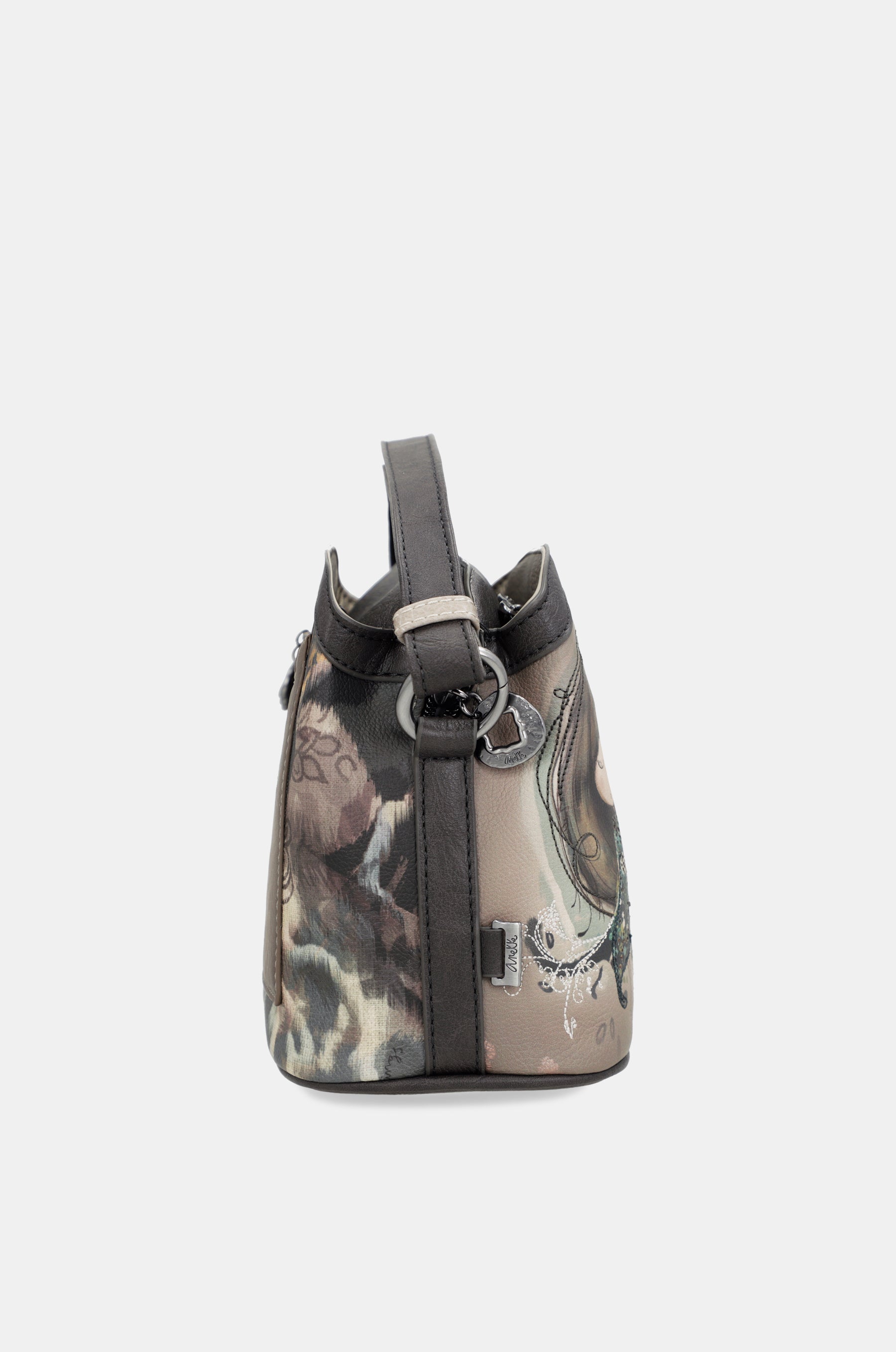 Real 3-compartment medium crossbody bag