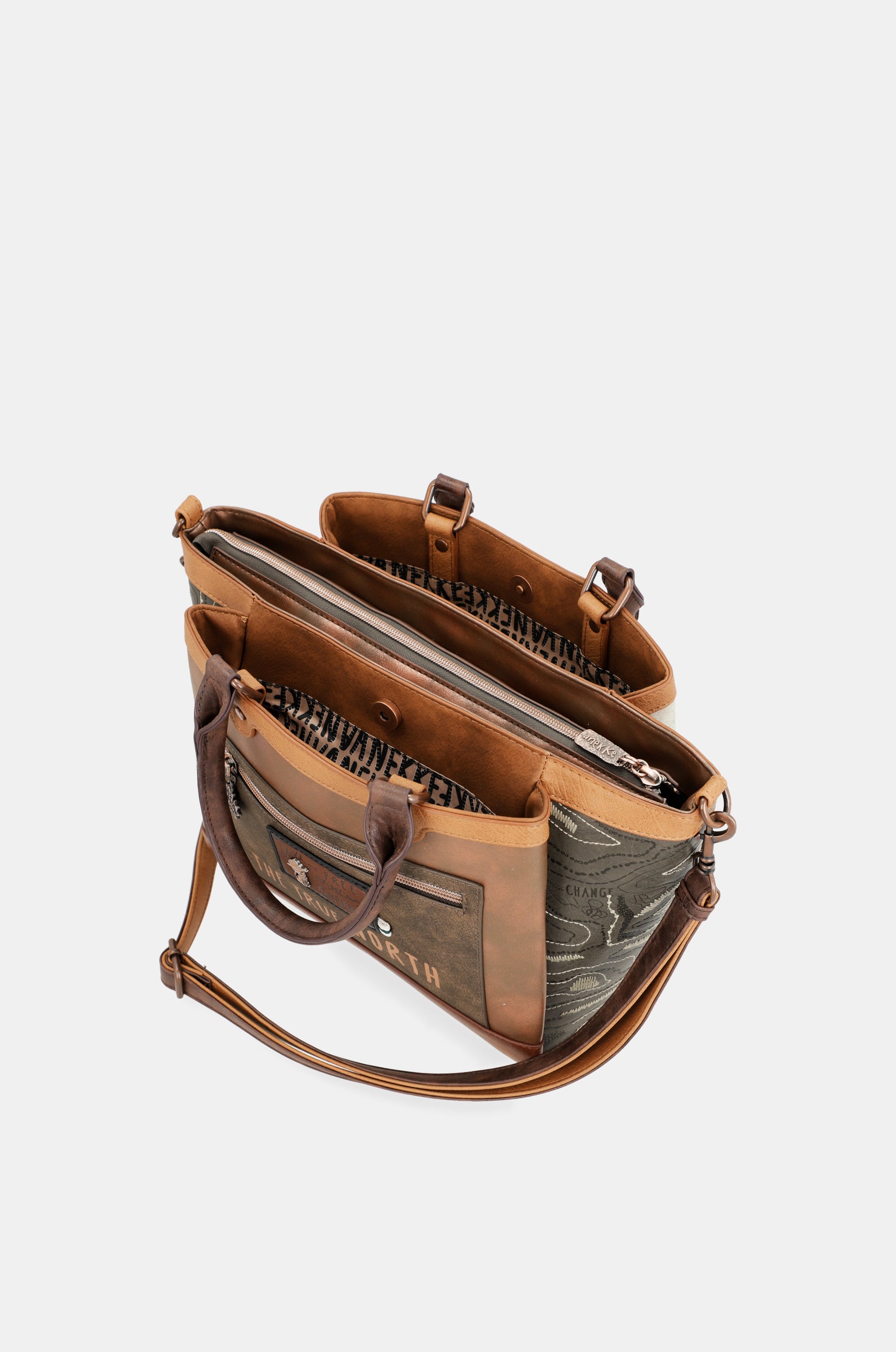 The Forest two handles bag with triple compartment