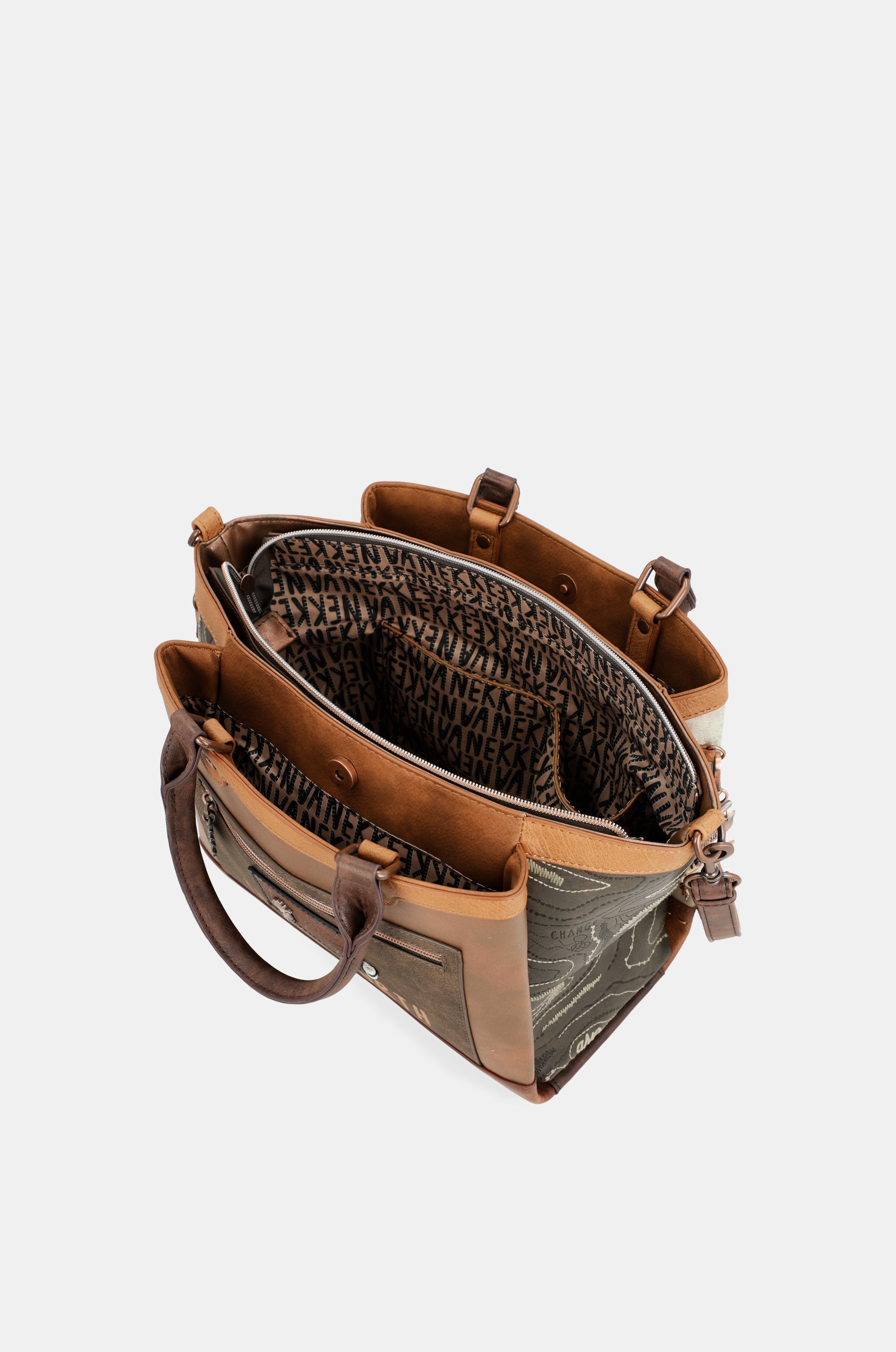 The Forest two handles bag with triple compartment