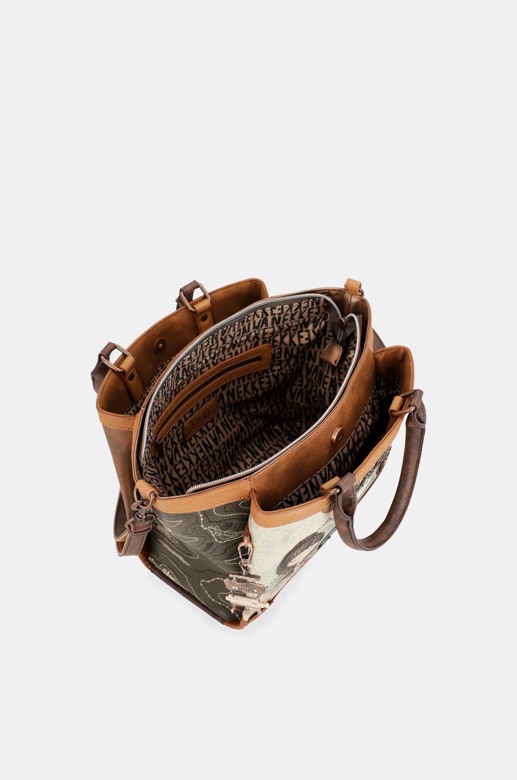 The Forest two handles bag with triple compartment