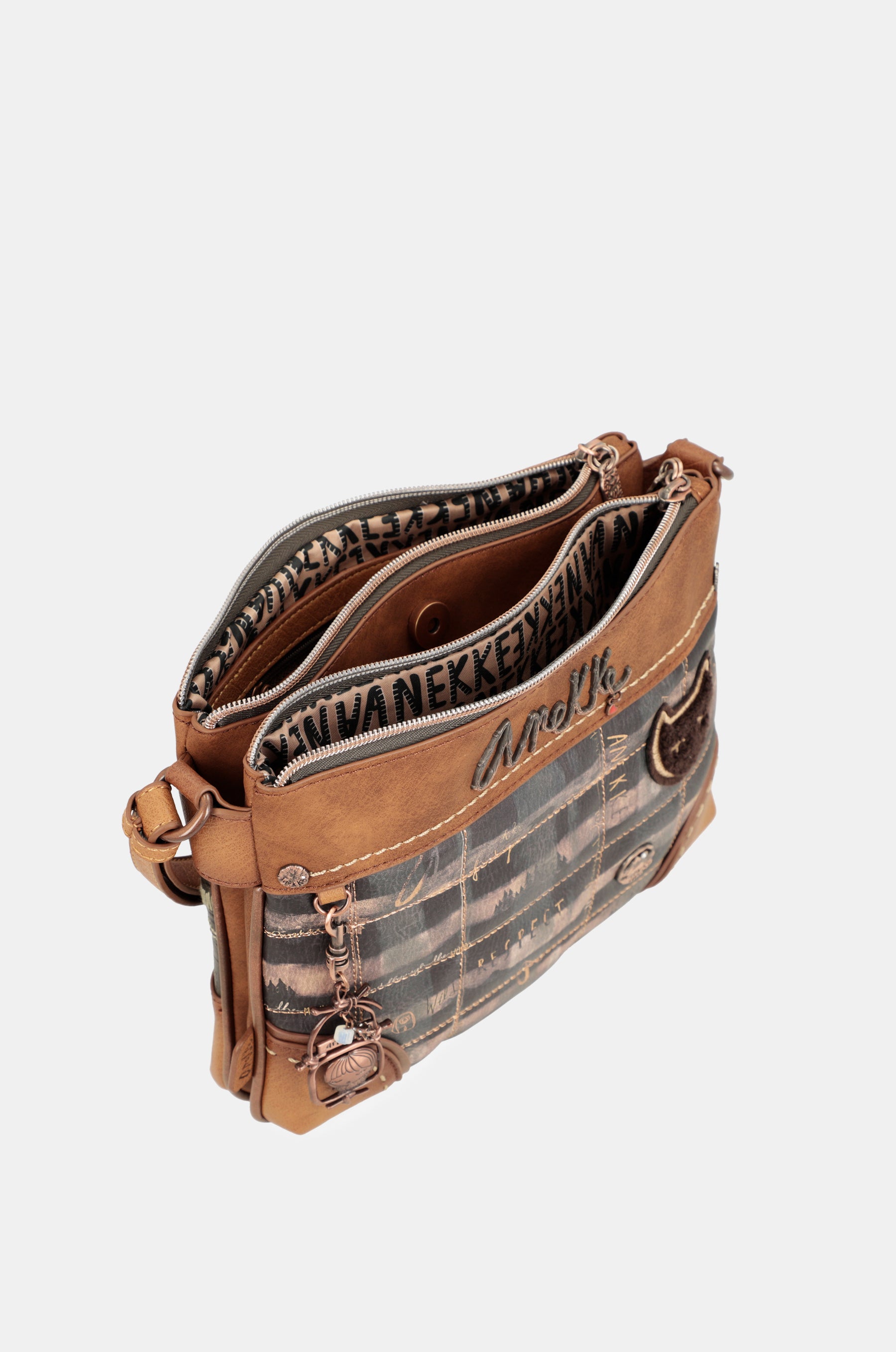 Wild double compartment shoulder bag