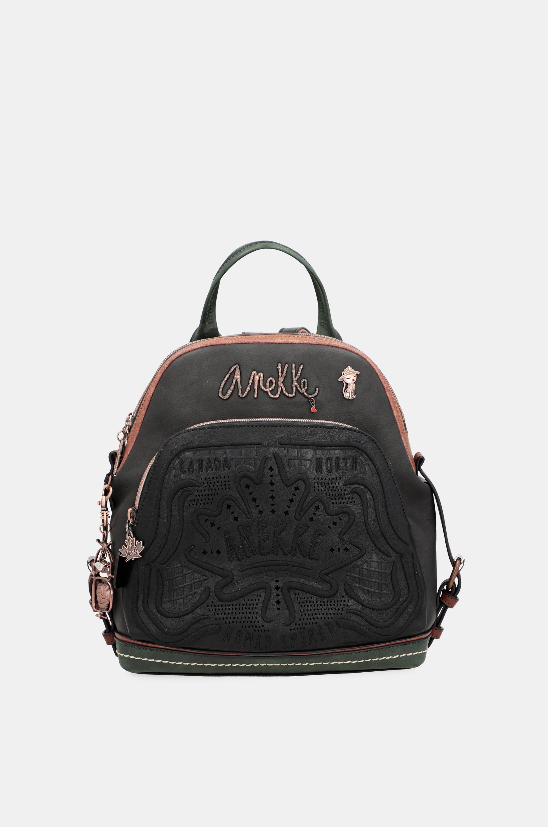 Wild black double compartment backpack