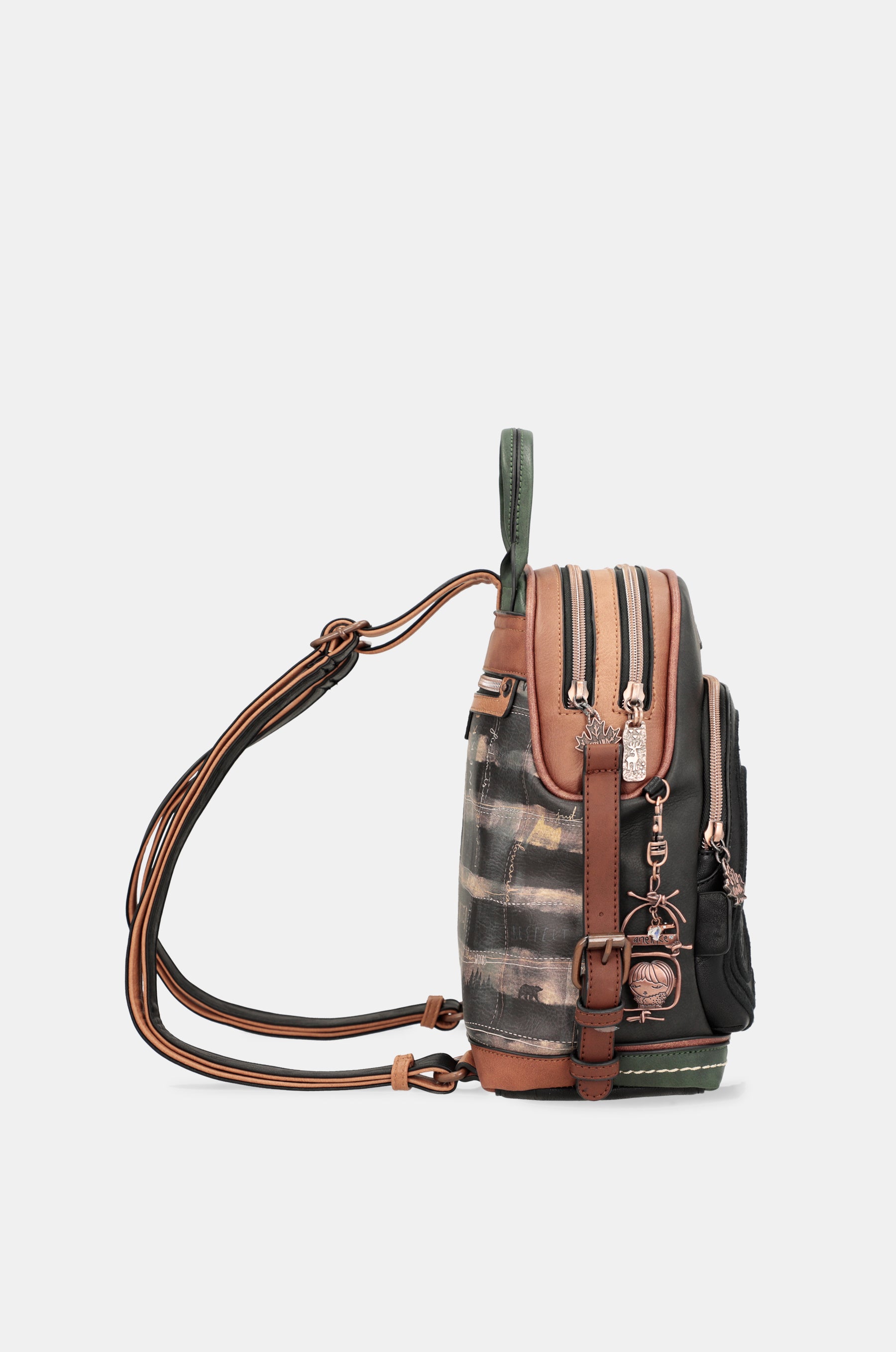 Wild black double compartment backpack