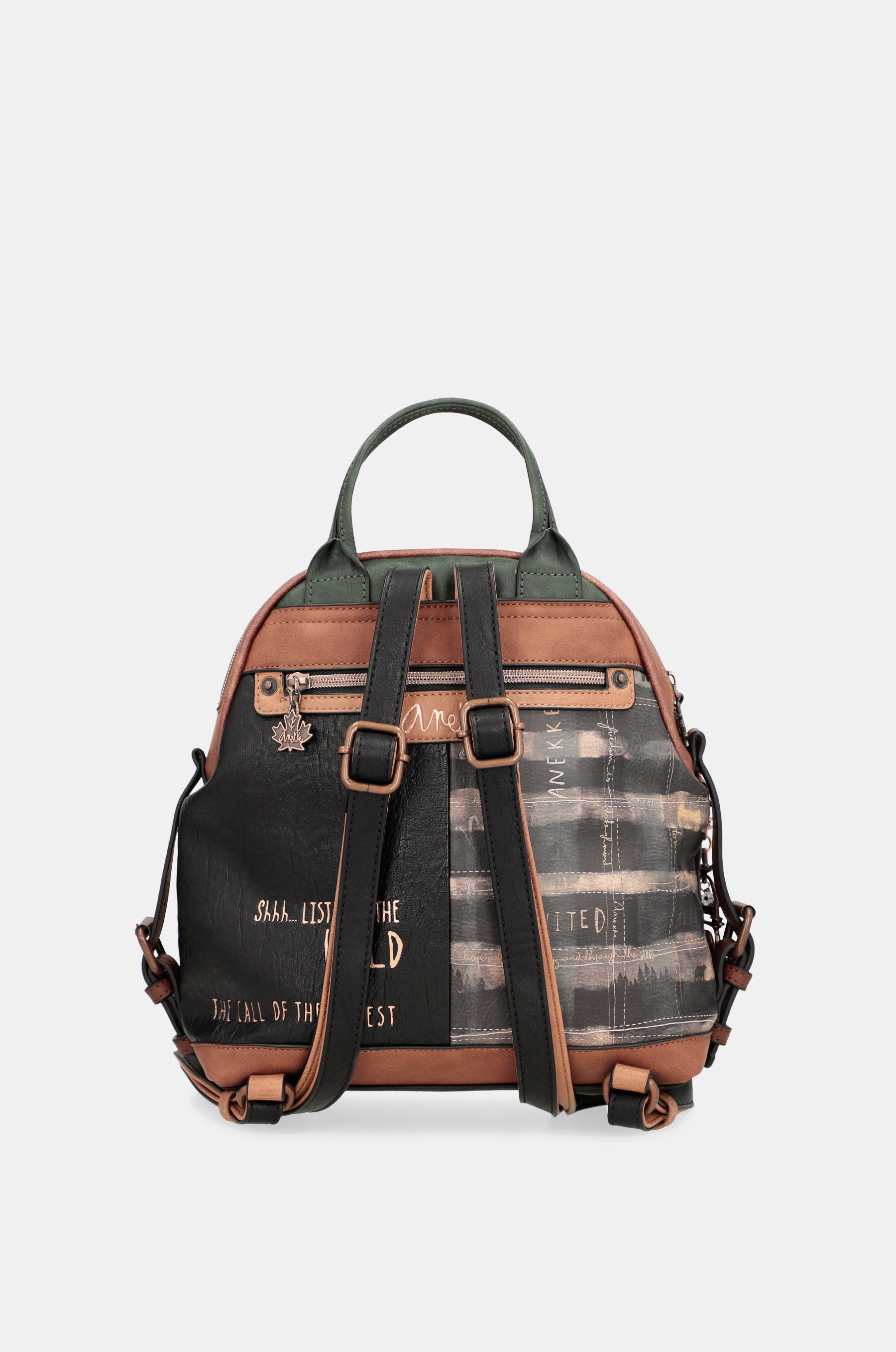 Wild black double compartment backpack