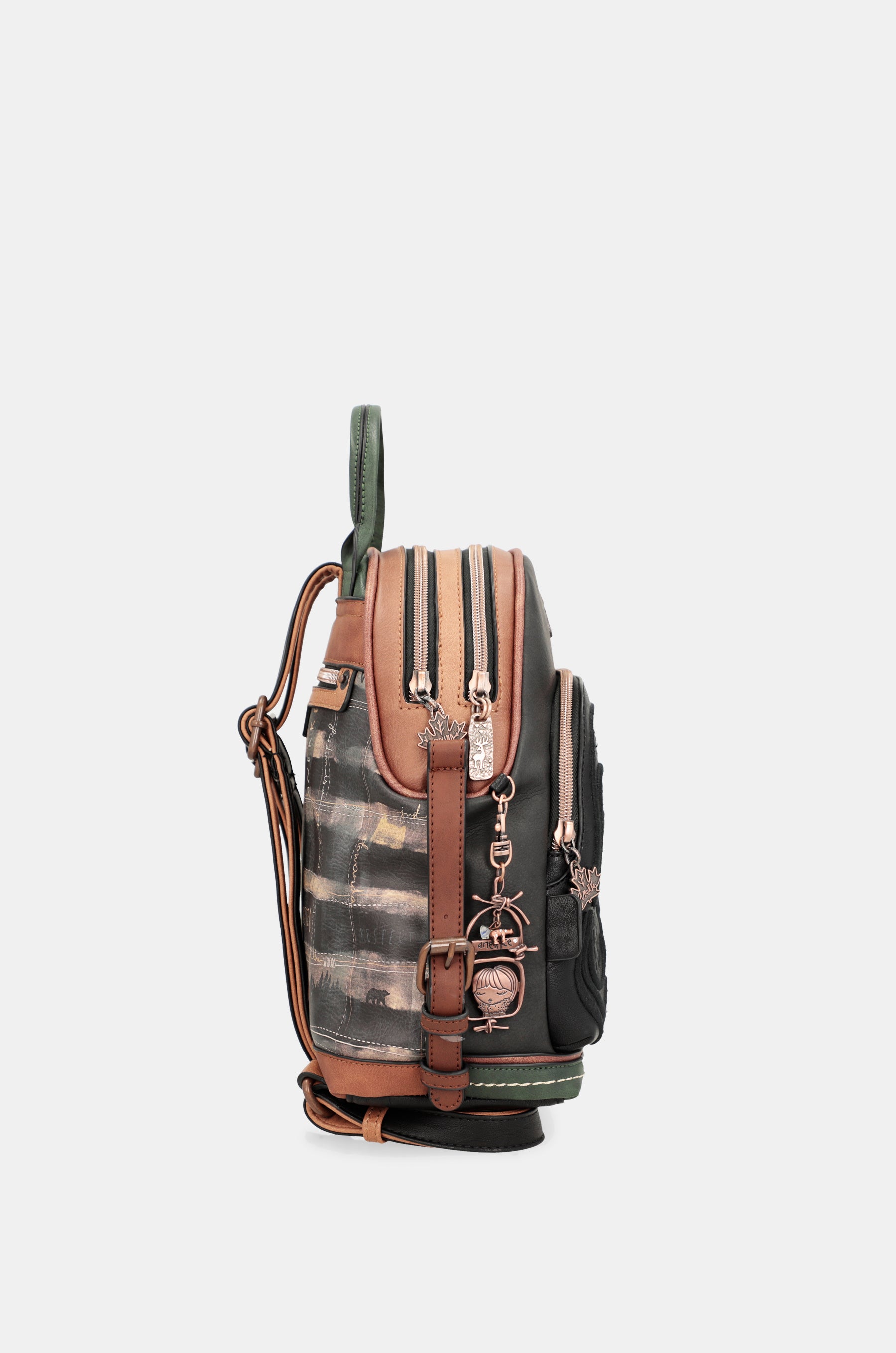 Wild black double compartment backpack