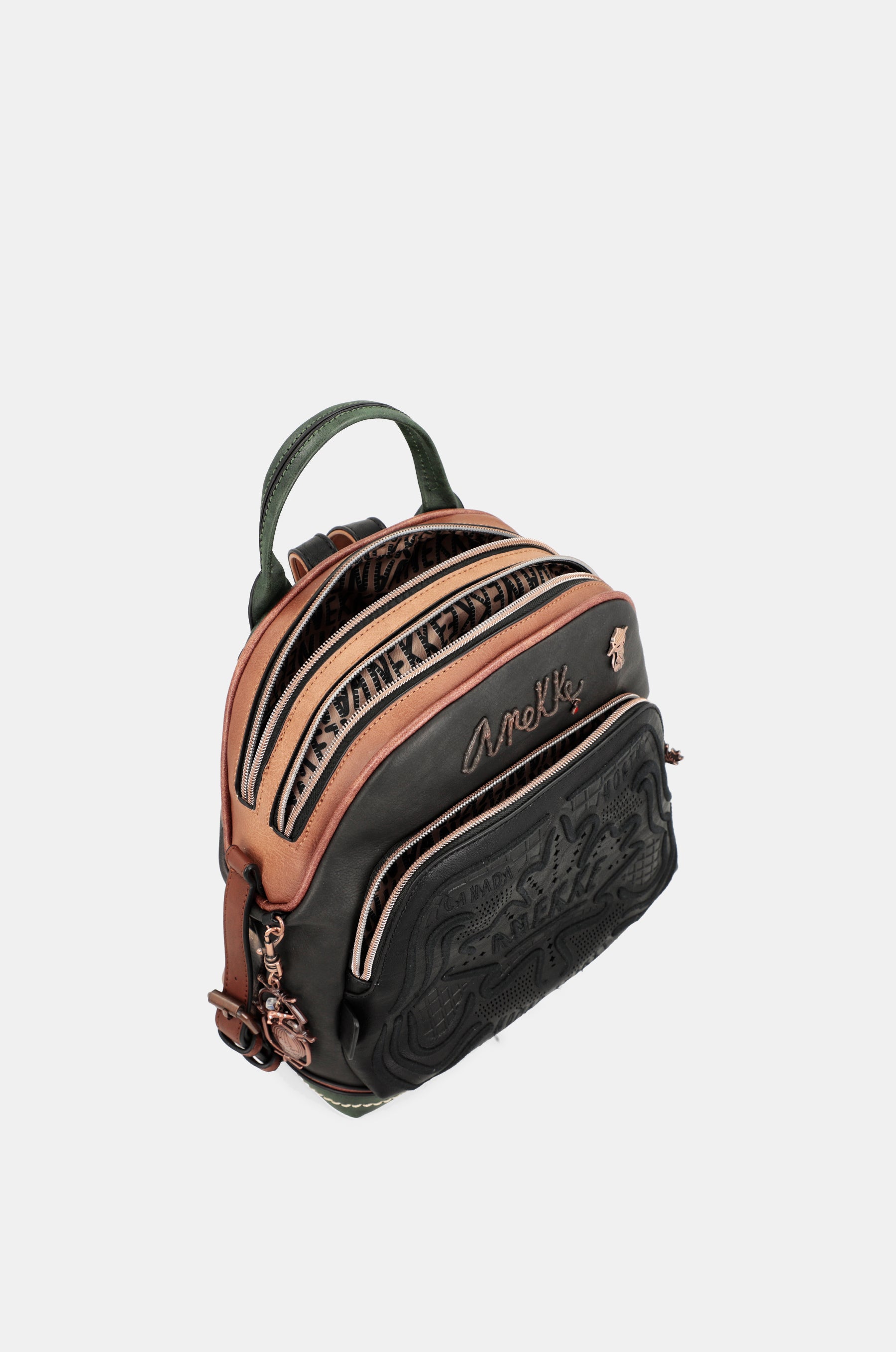 Wild black double compartment backpack