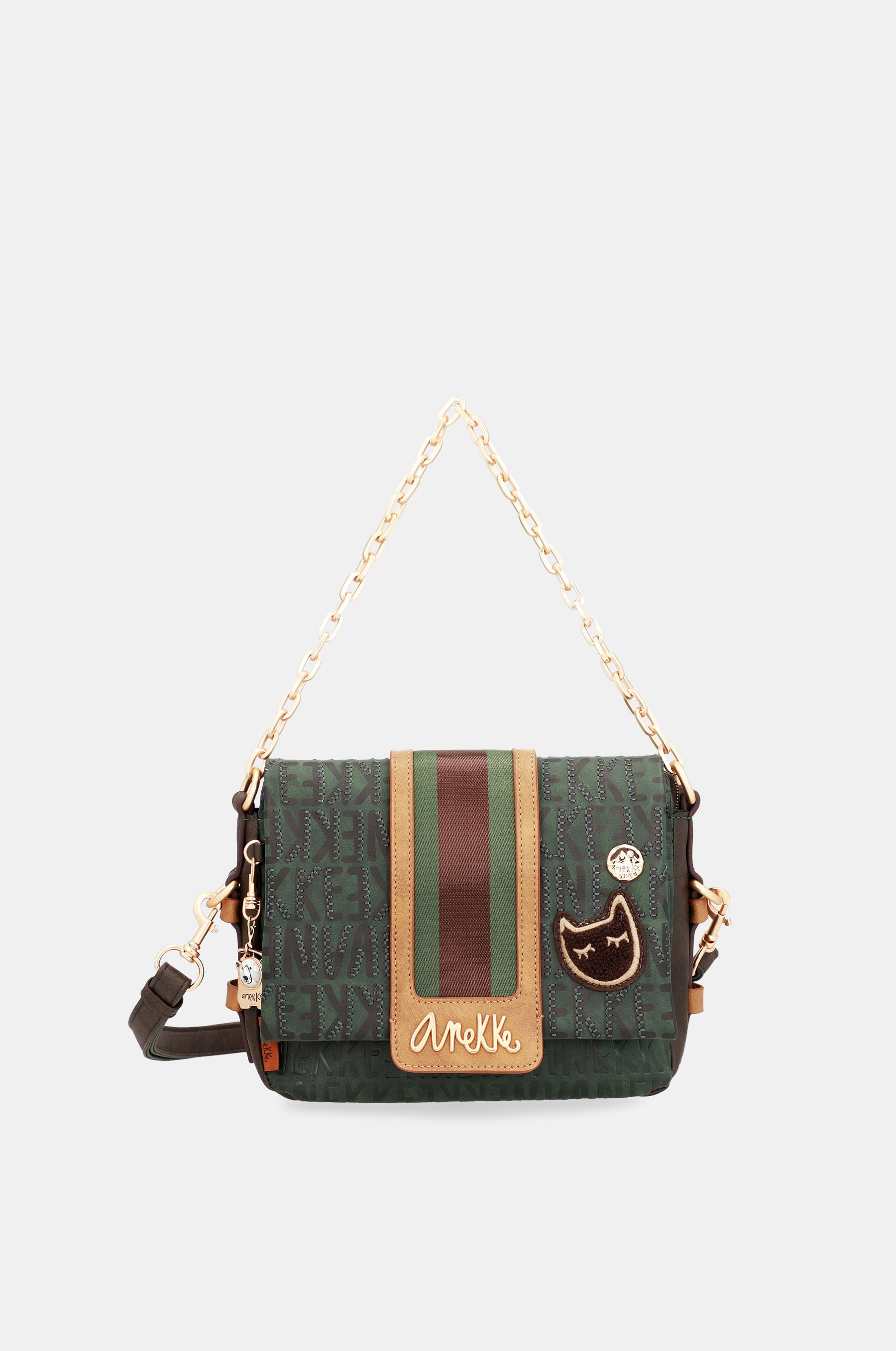 Urban green flap shoulder bag