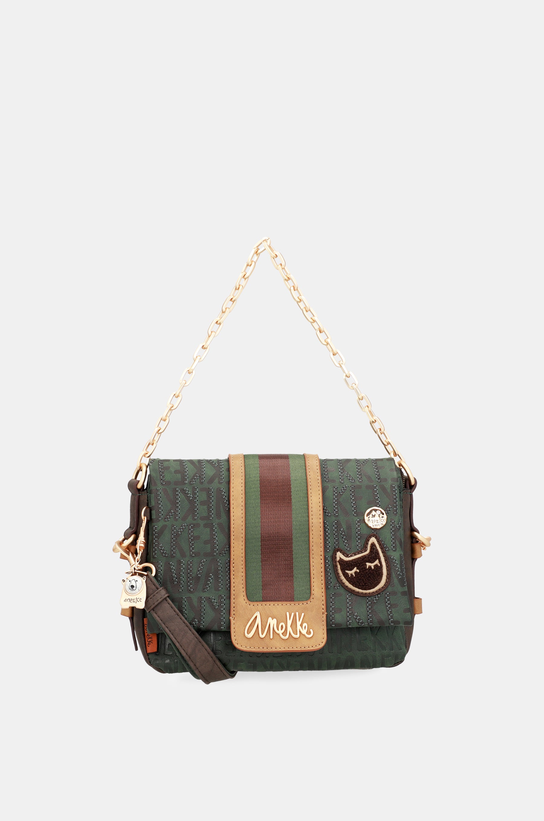 Urban green flap shoulder bag