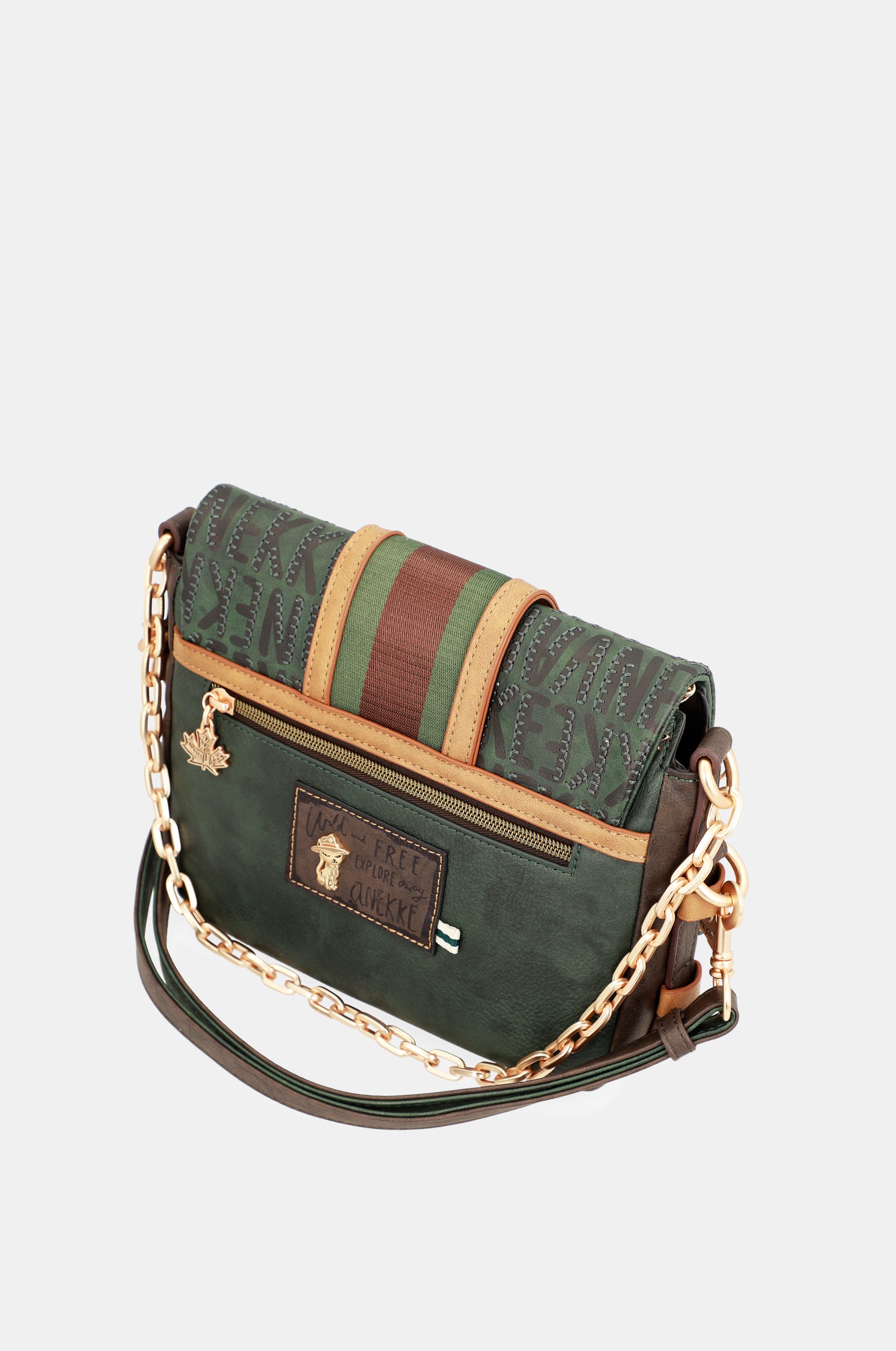 Urban green flap shoulder bag