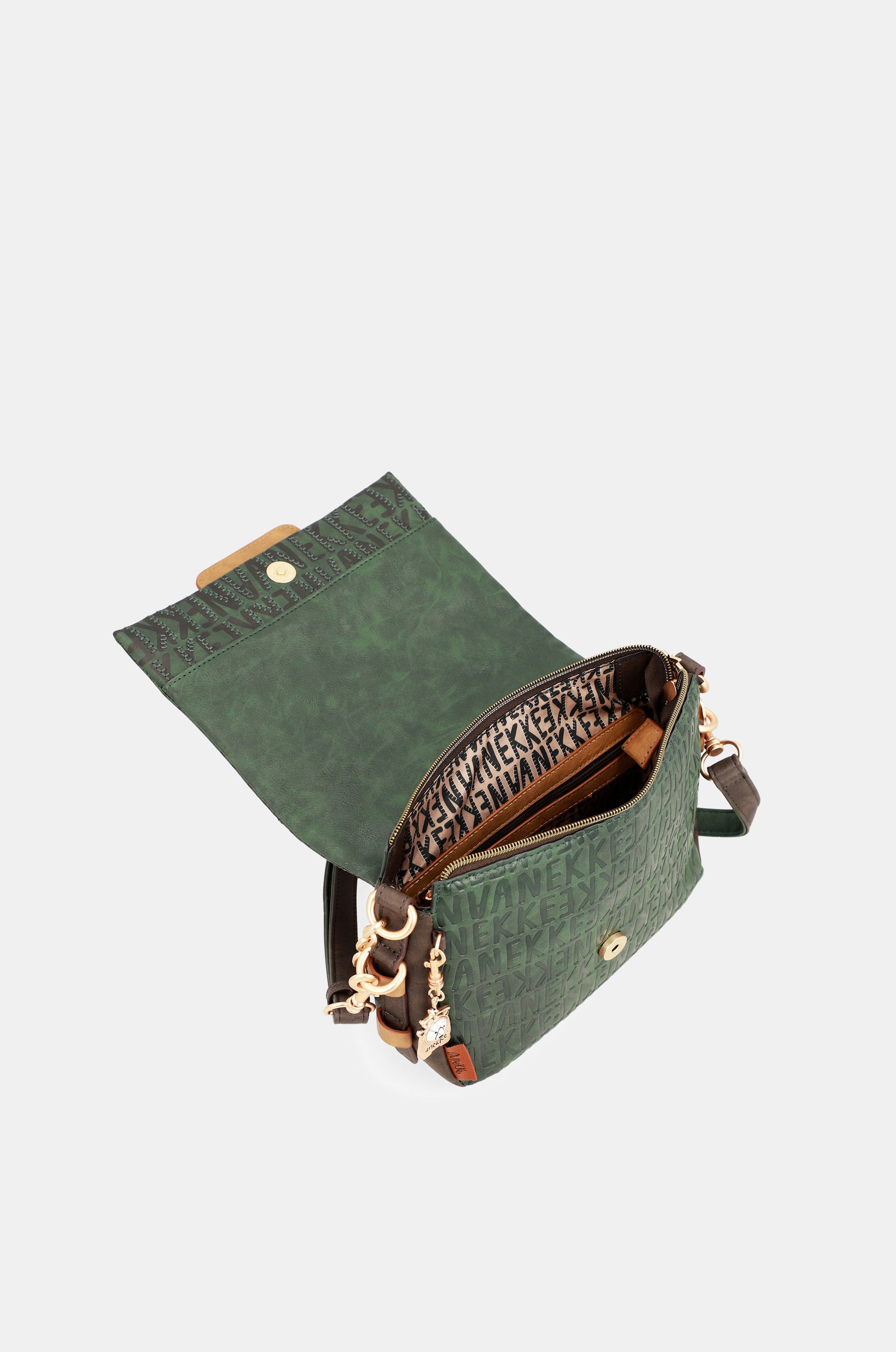 Urban green flap shoulder bag