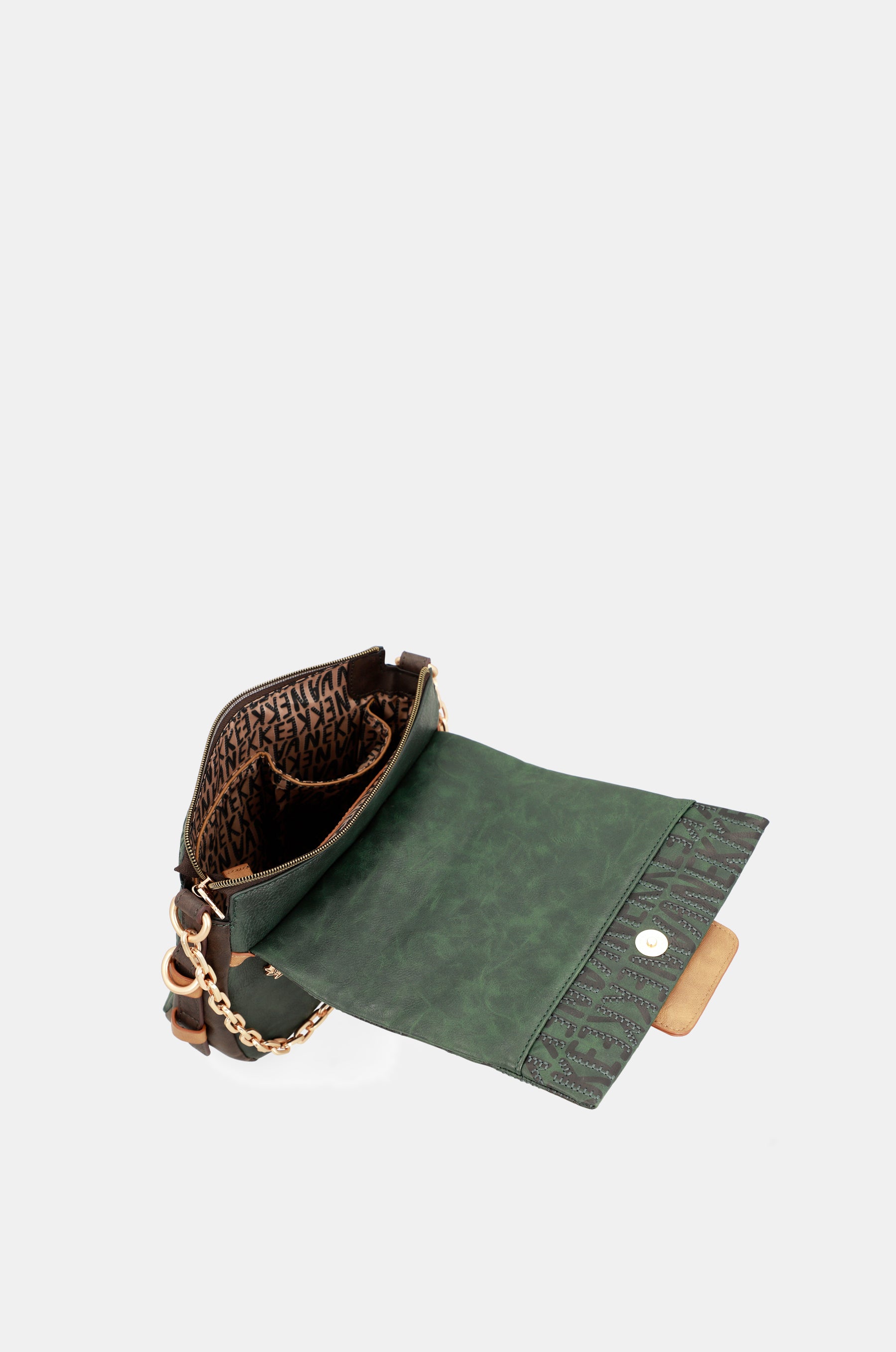 Urban green flap shoulder bag