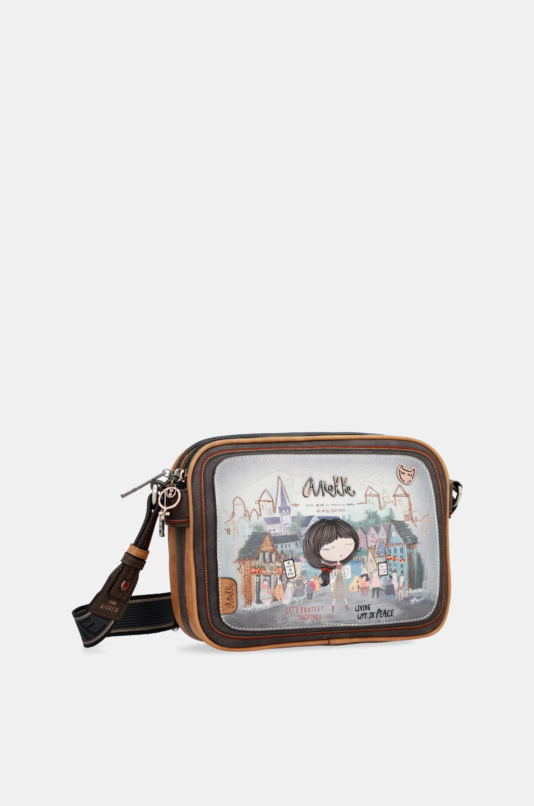 Triple compartment shoulder bag Voice