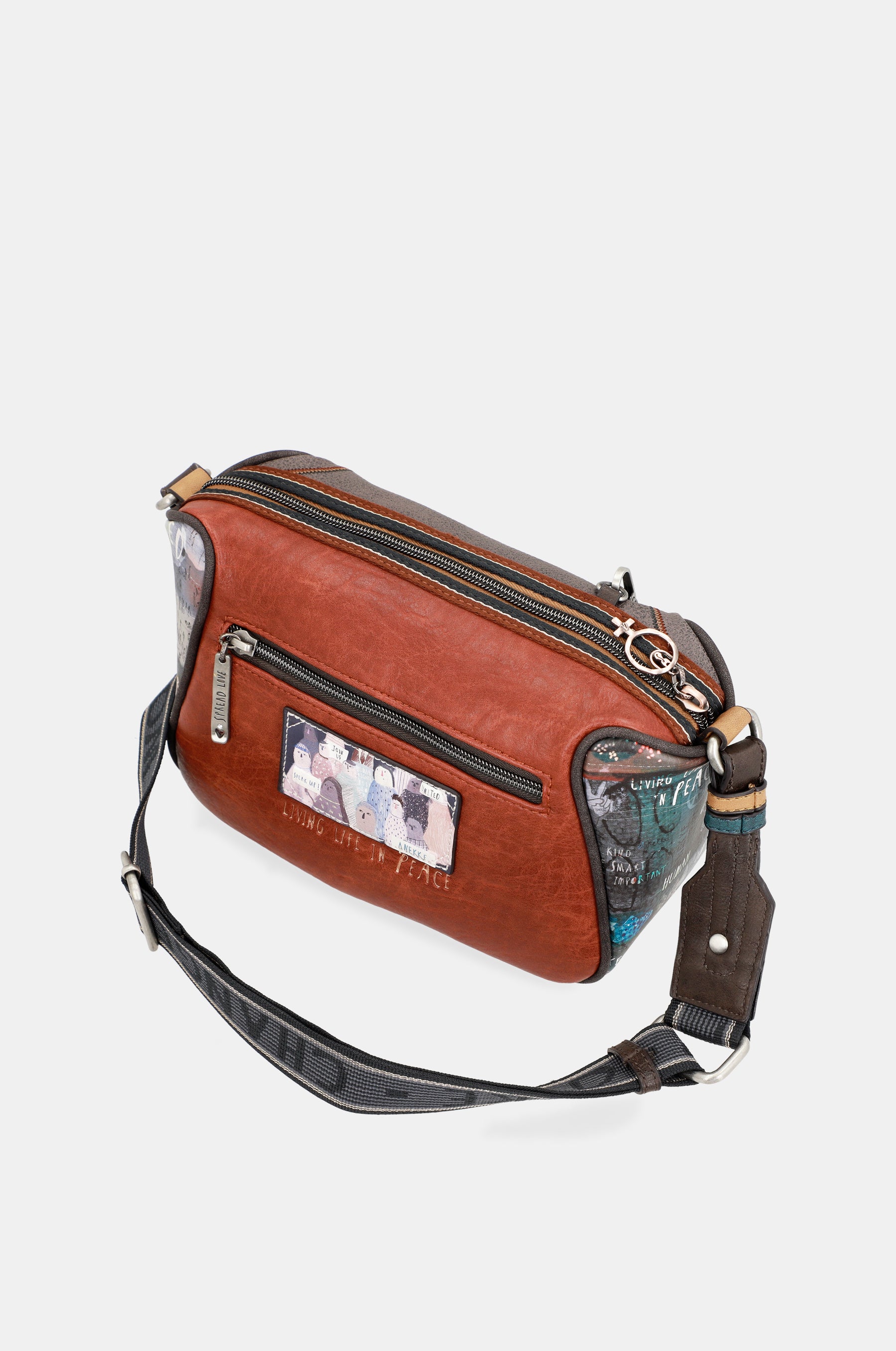 Respect printed shoulder bag