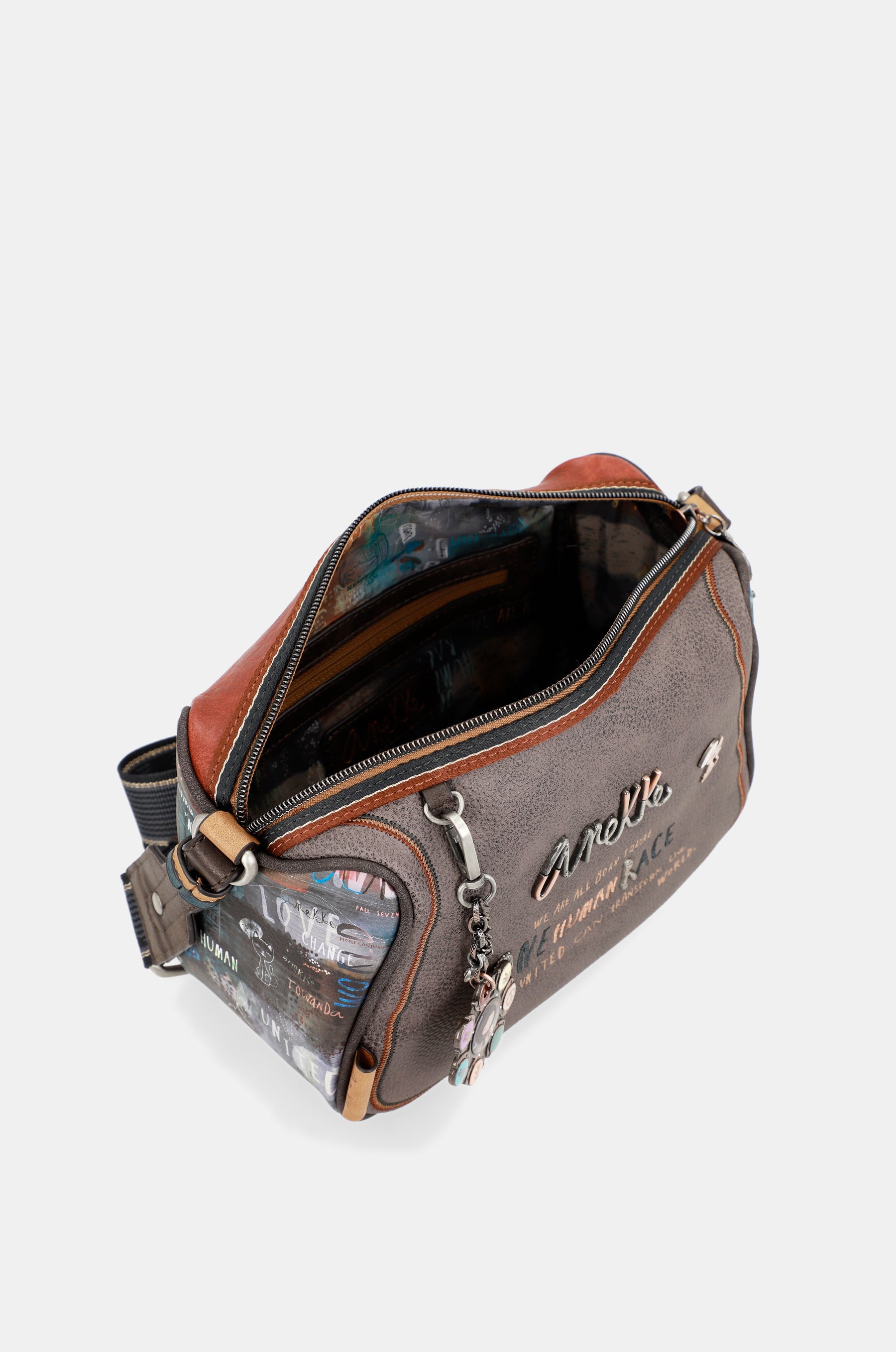 Respect printed shoulder bag