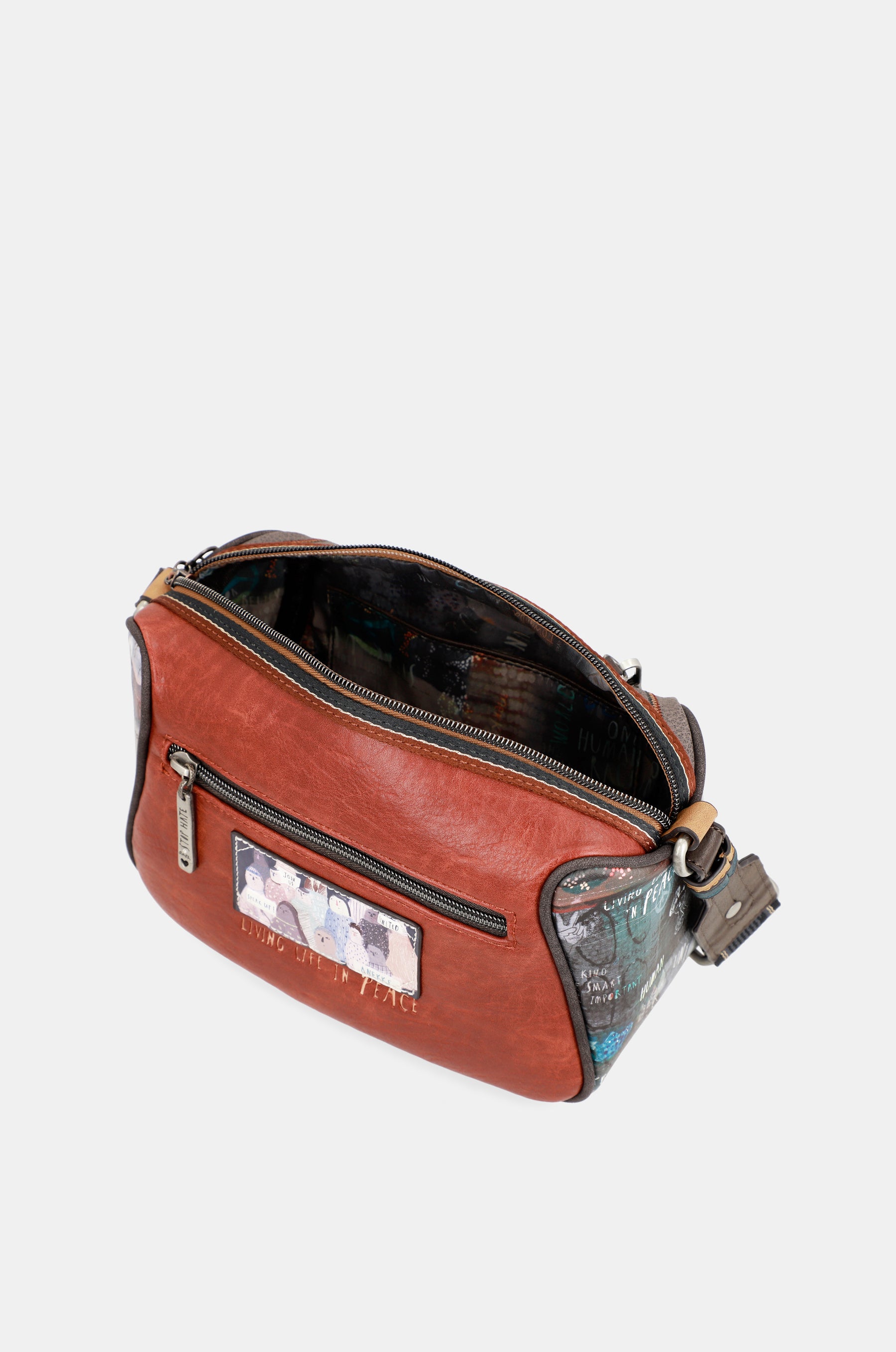 Respect printed shoulder bag