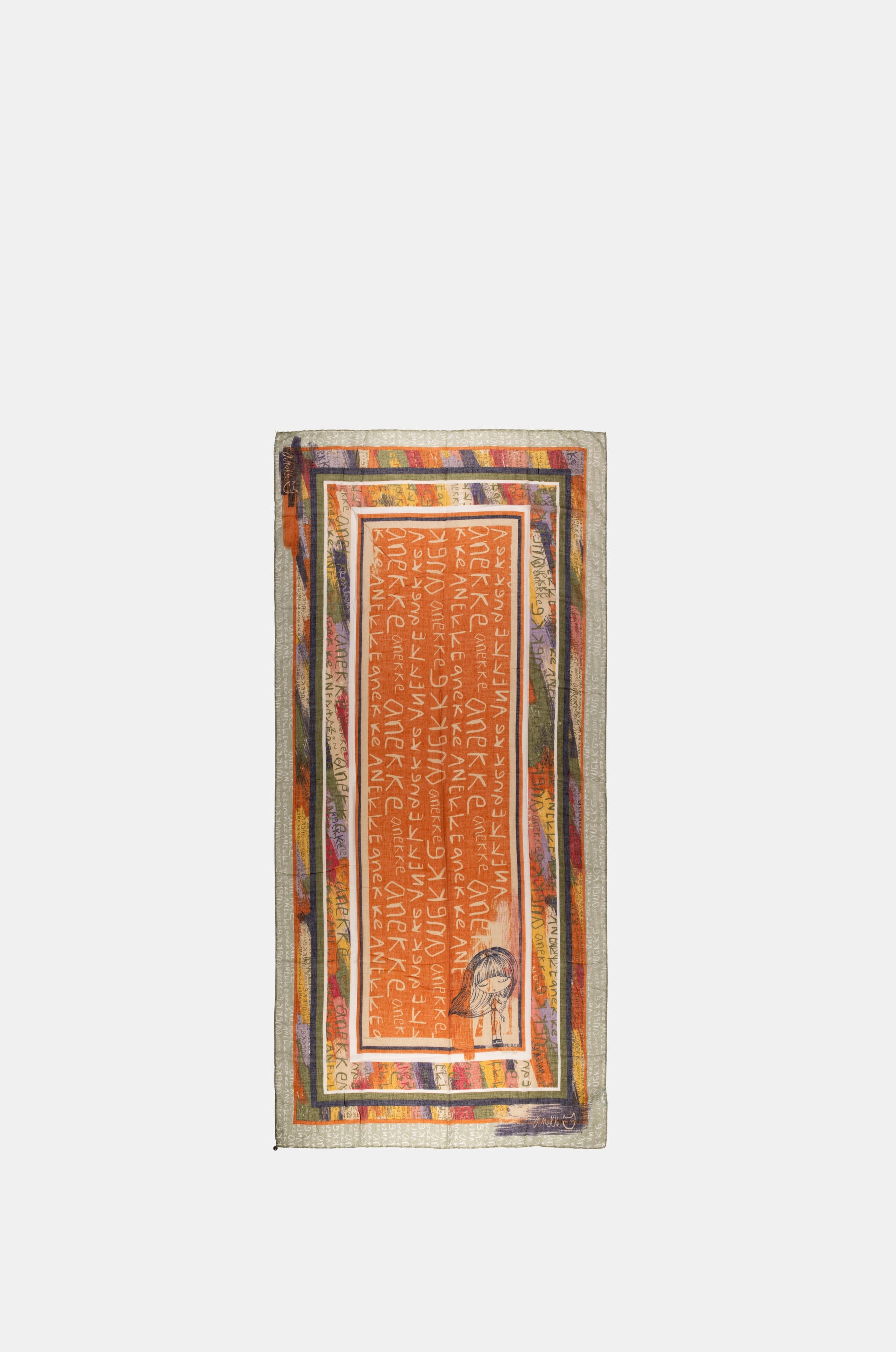Magic Souls ochre print scarf