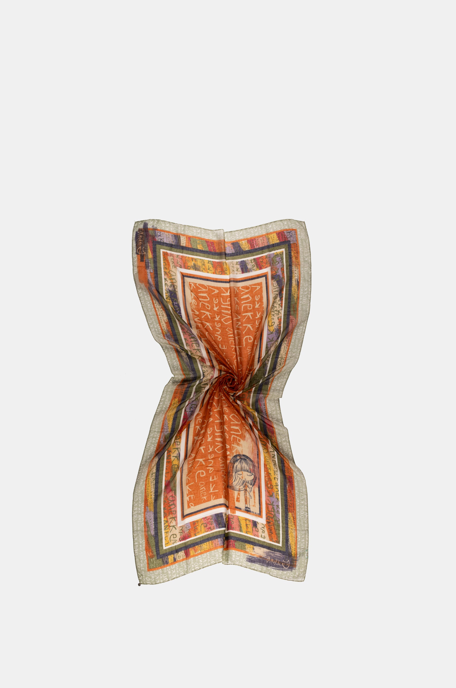 Magic Souls ochre print scarf