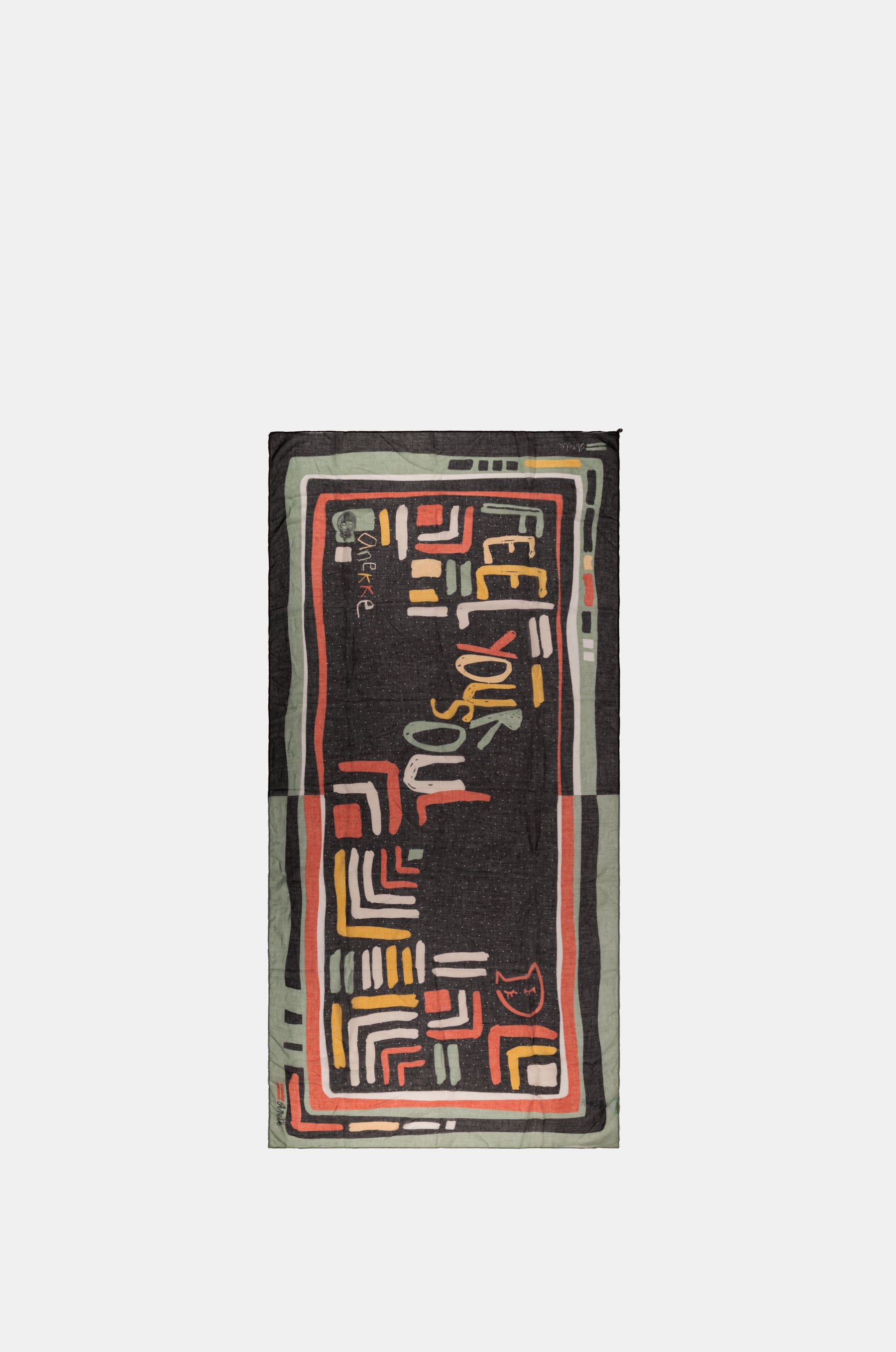 Kene black printed scarf