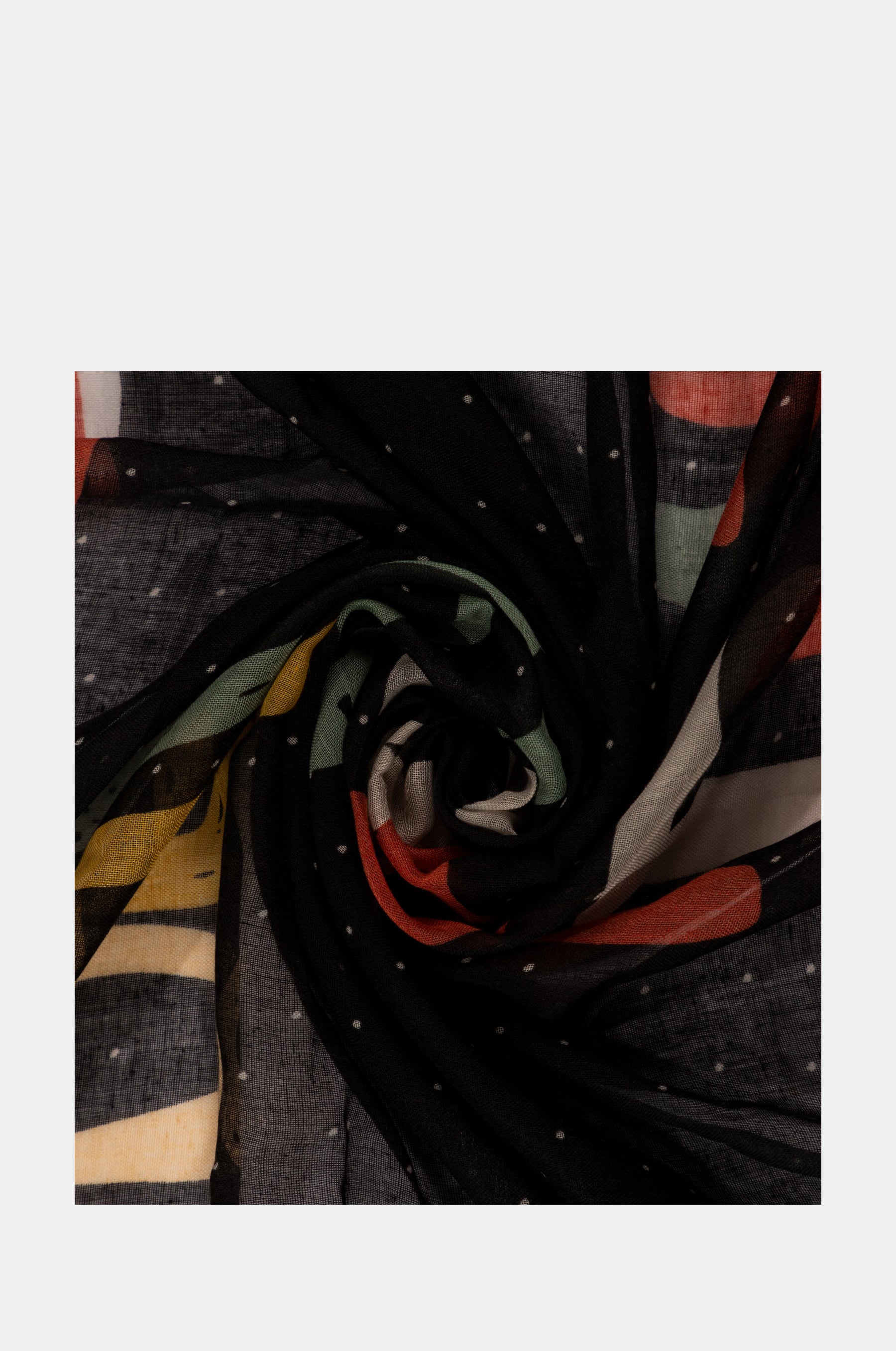 Kene black printed scarf
