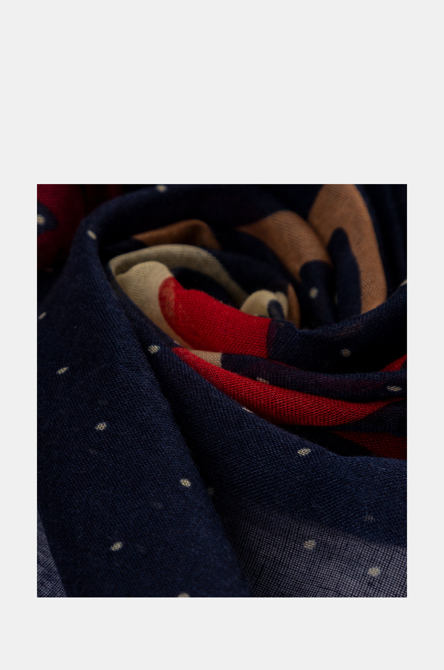 Kene navy blue printed scarf