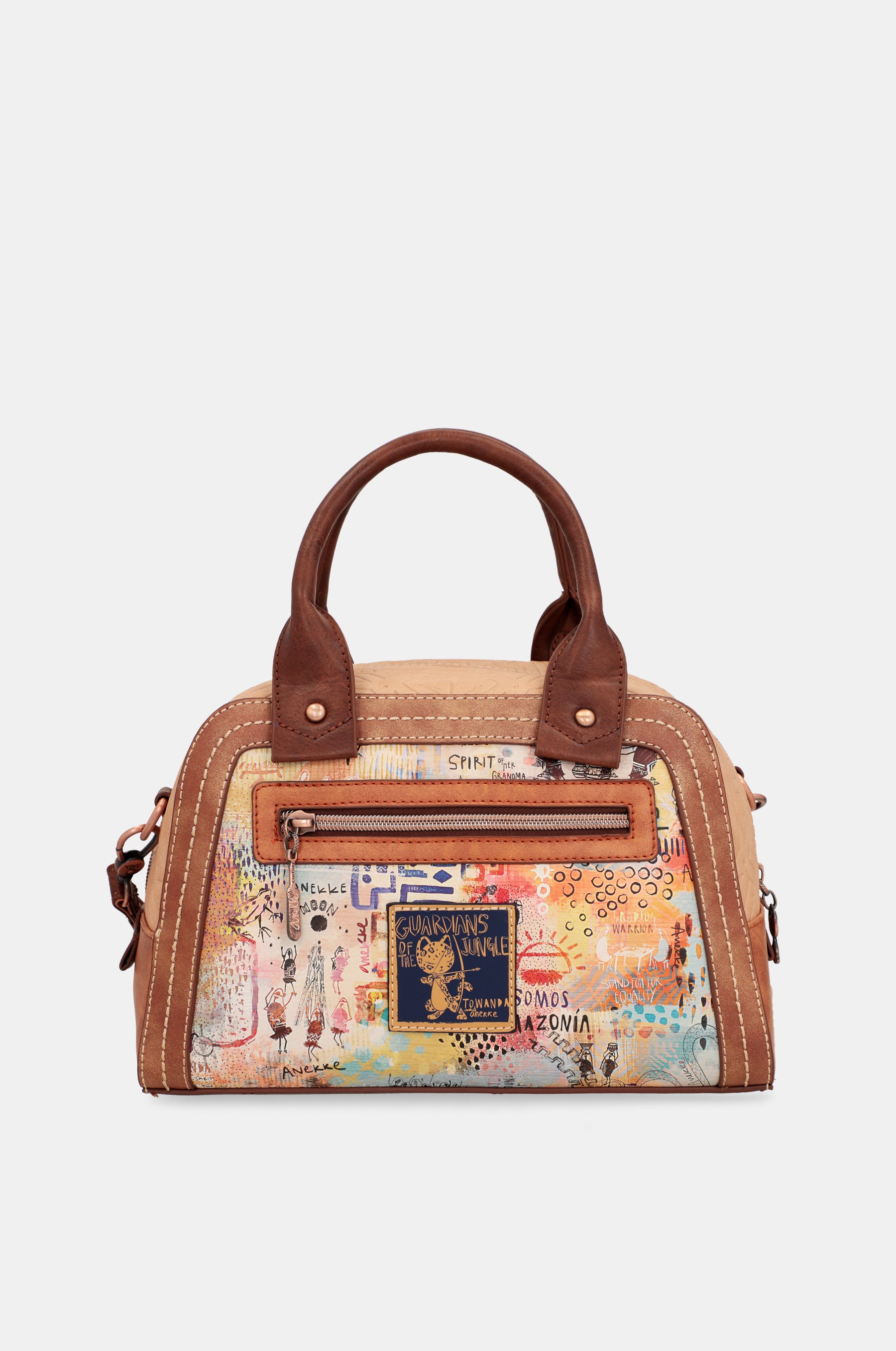 Menire double handle bag with shoulder strap