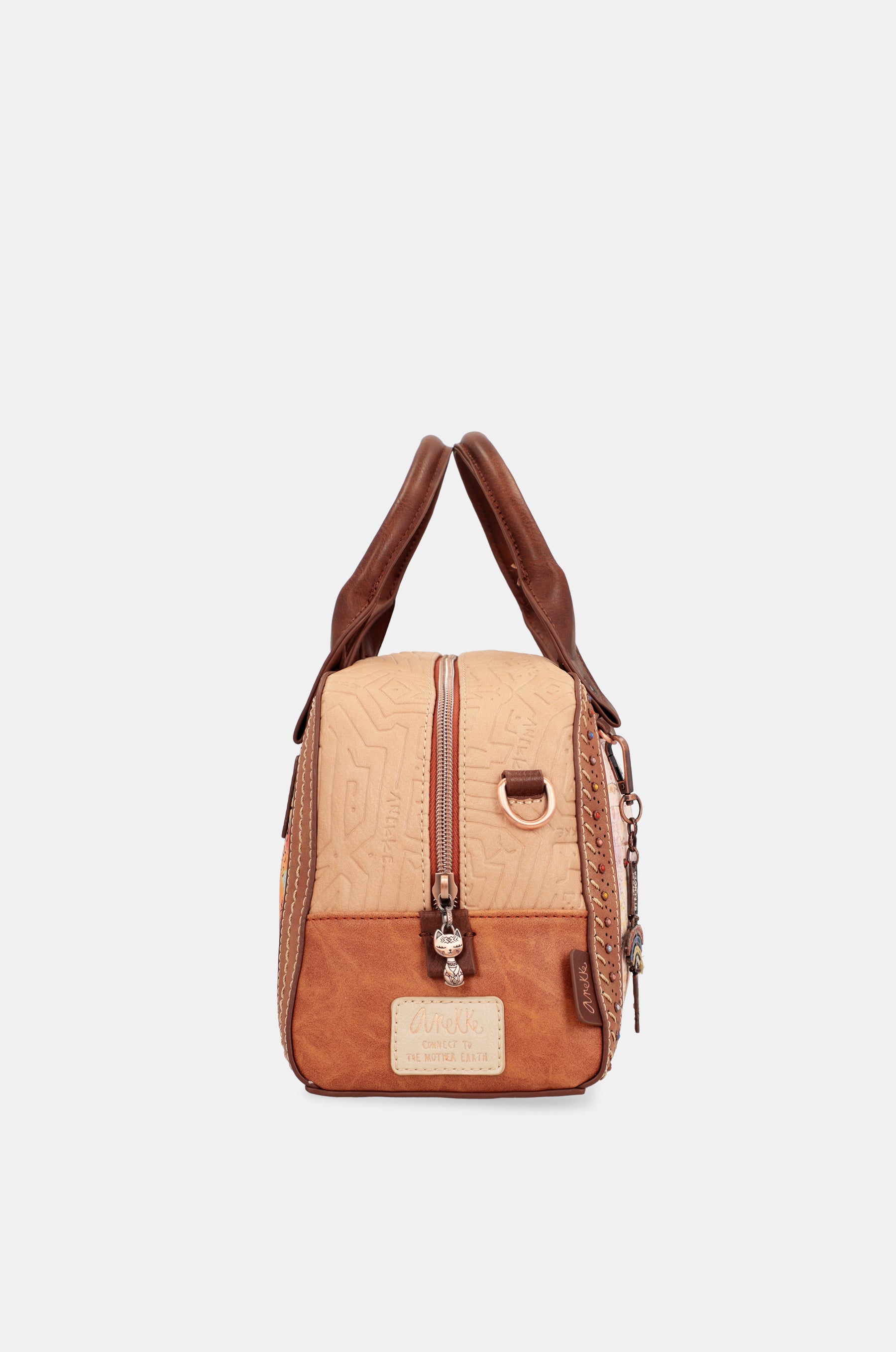 Menire double handle bag with shoulder strap