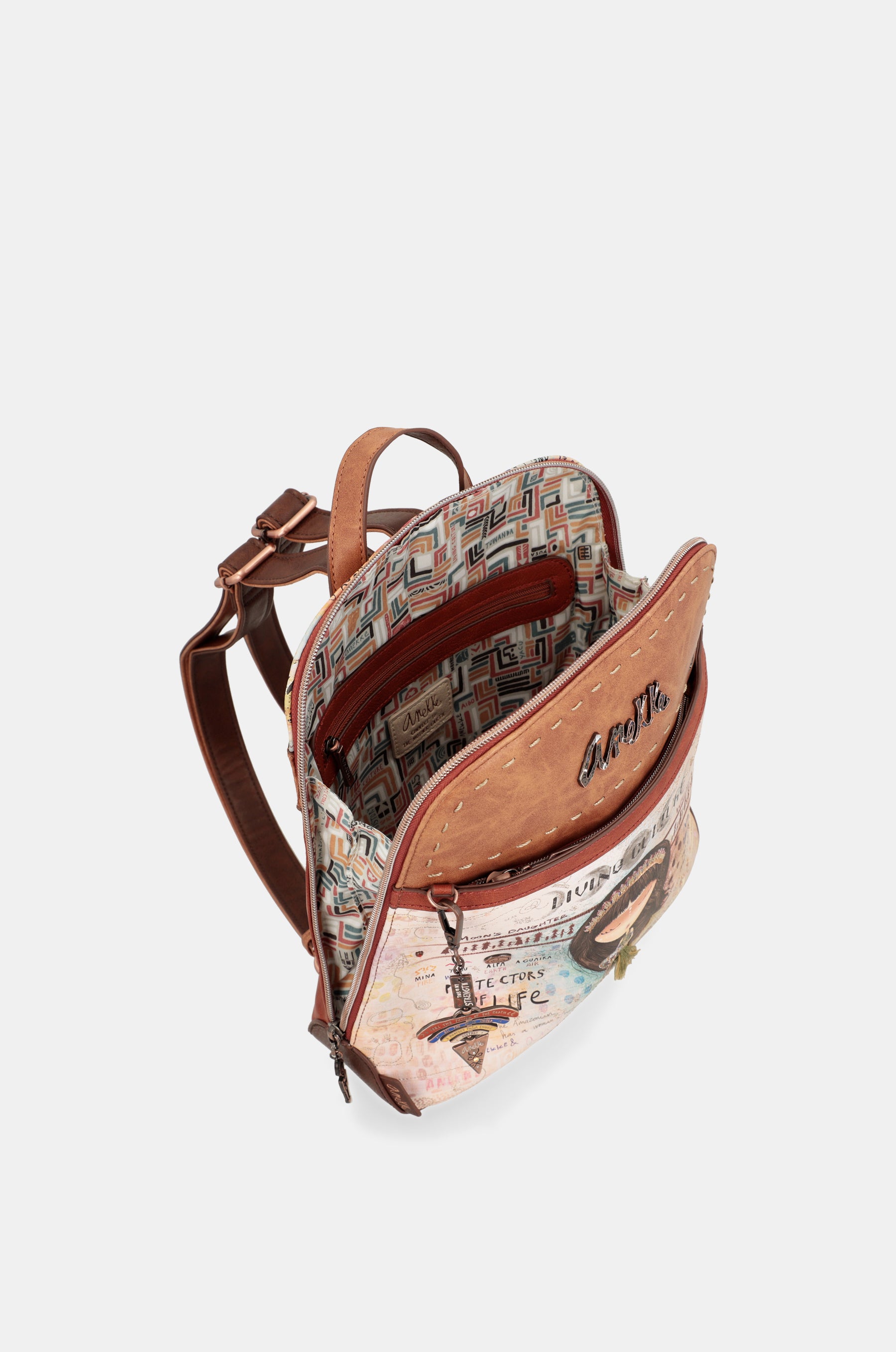 Menire ethnic print backpack for strollers