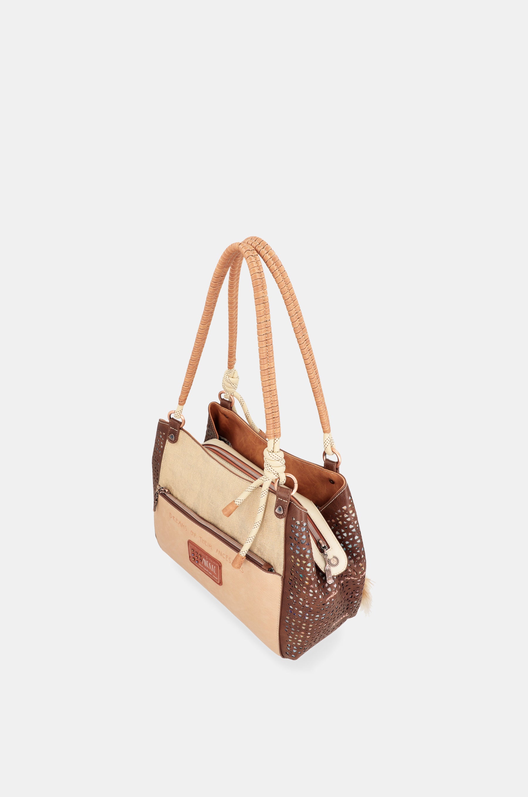 Tribe tote bag with braided handles