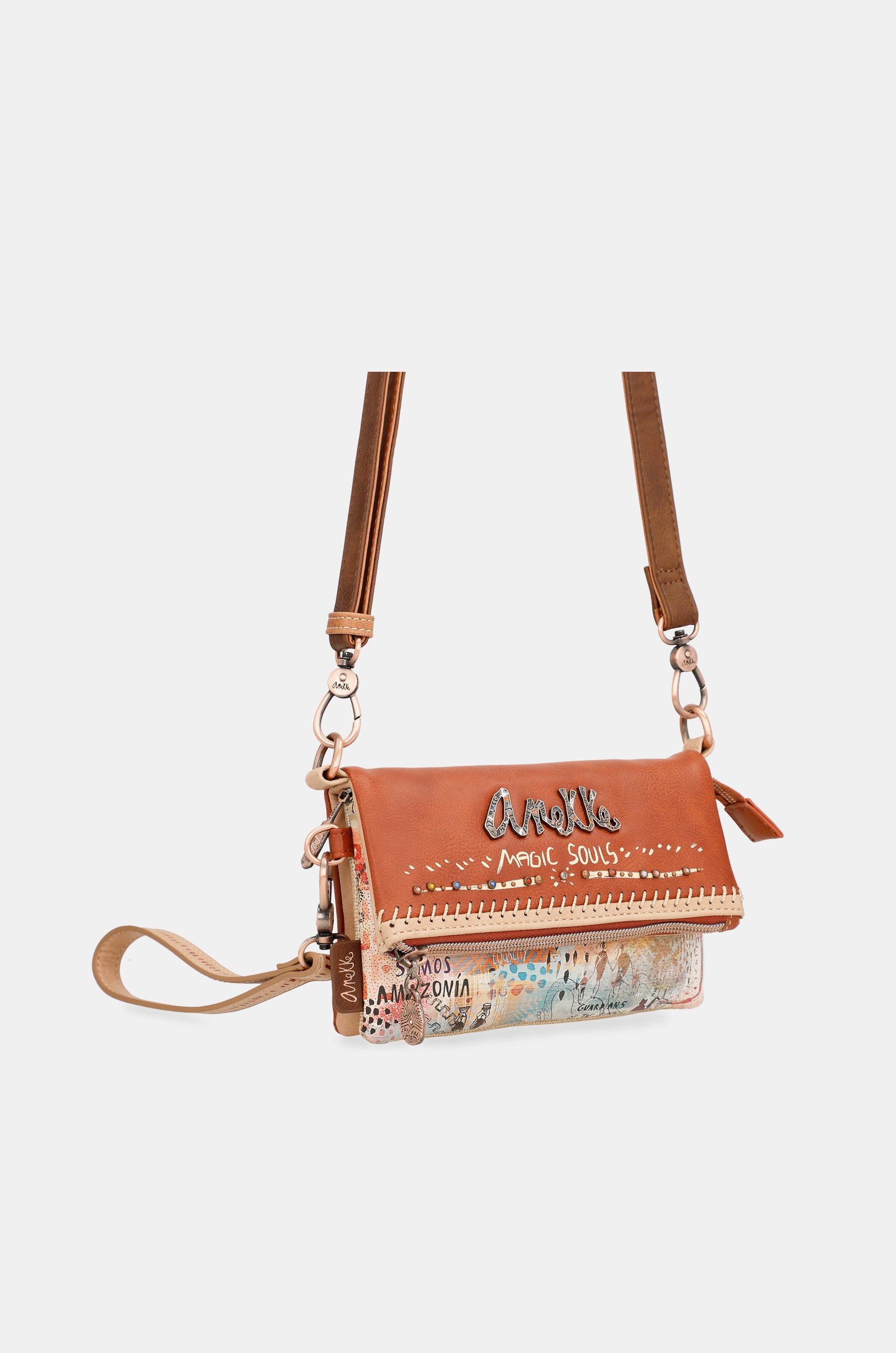 Tribe small crossbody bag with 2 compartments