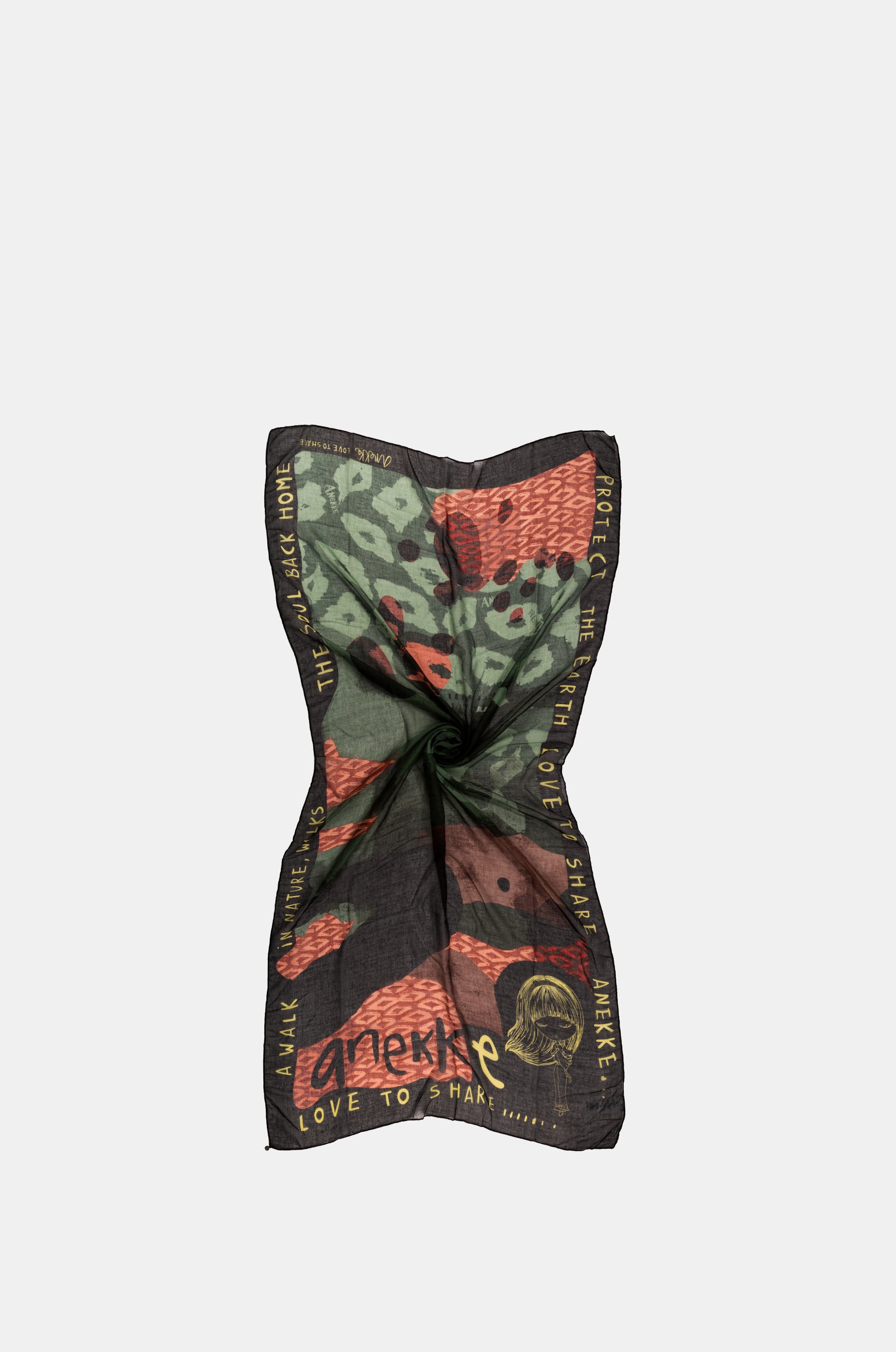 Amazonia green printed scarf