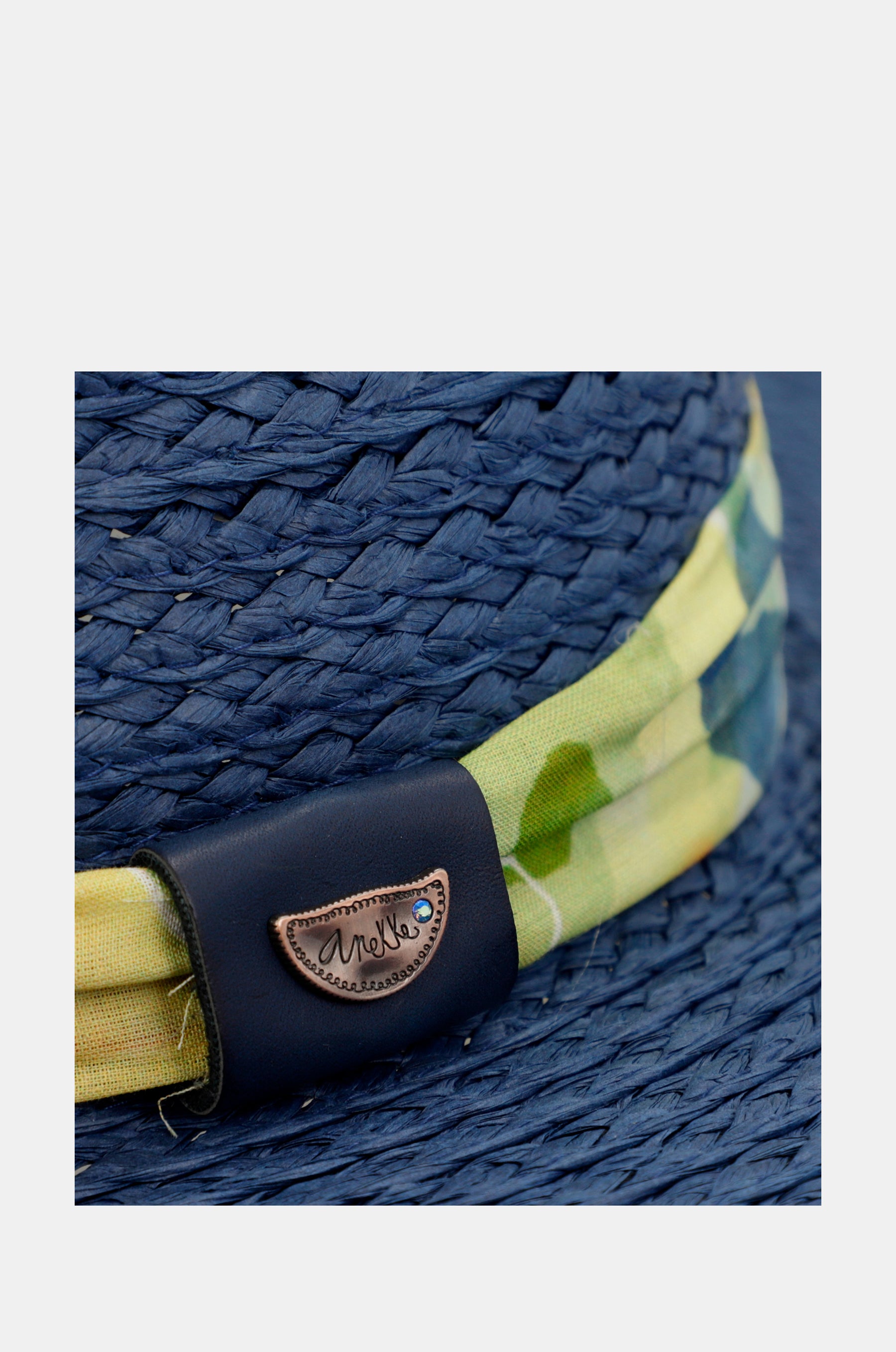 Navy blue raffia hat
