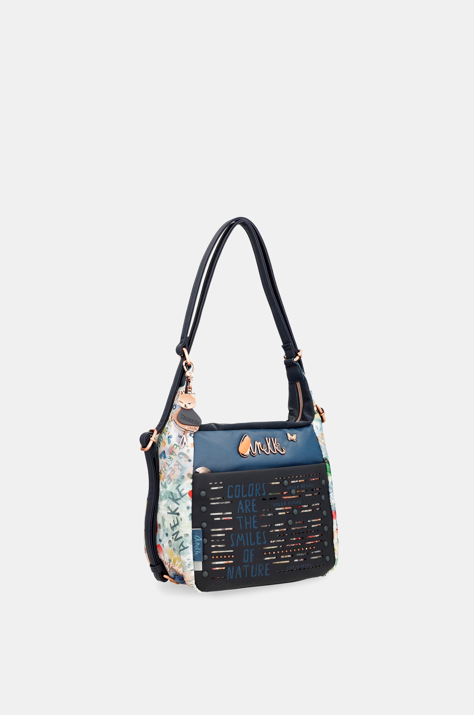 Nature Pachamama convertible crossbody bag into a backpack