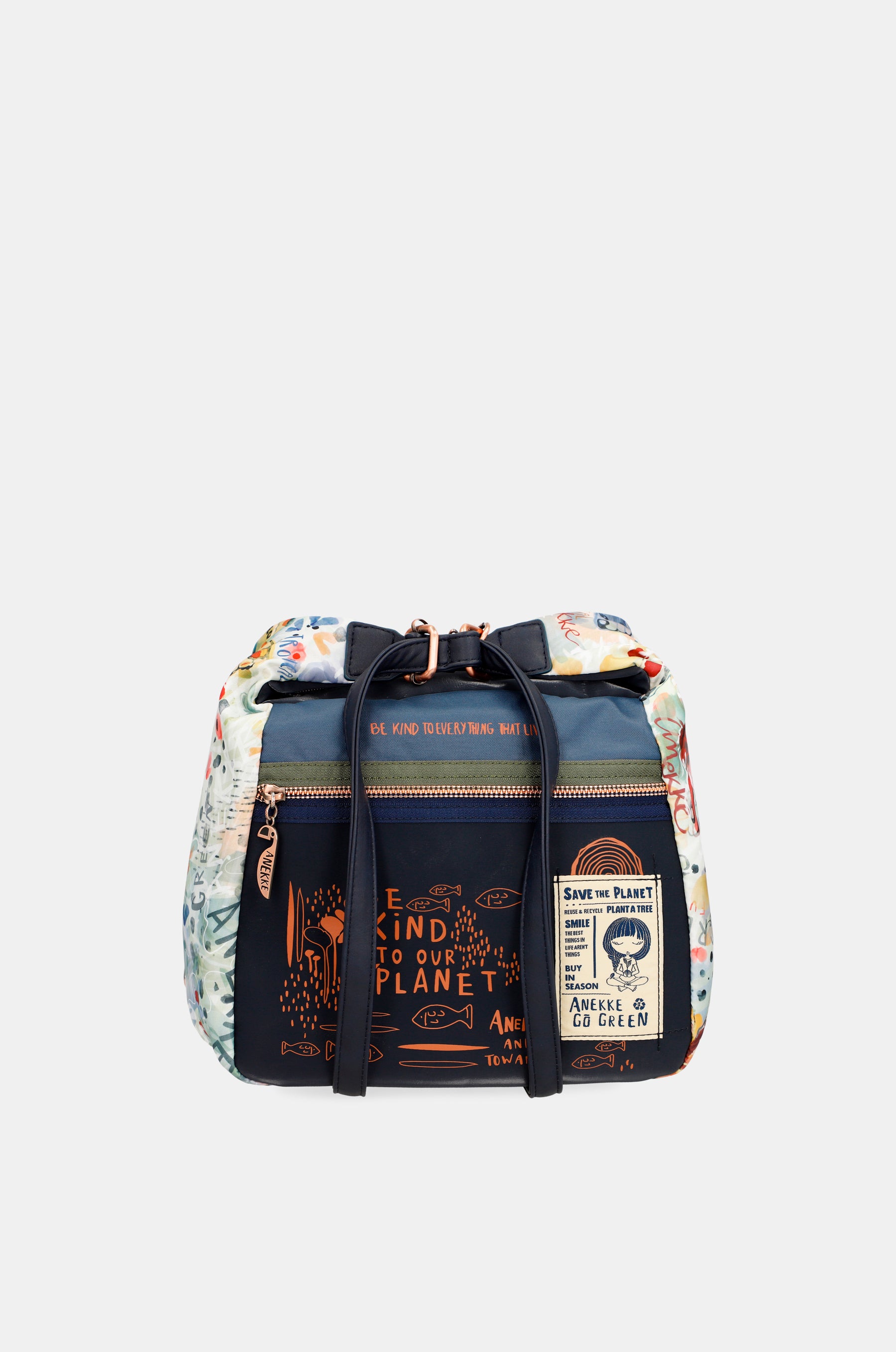 Nature Pachamama convertible crossbody bag into a backpack