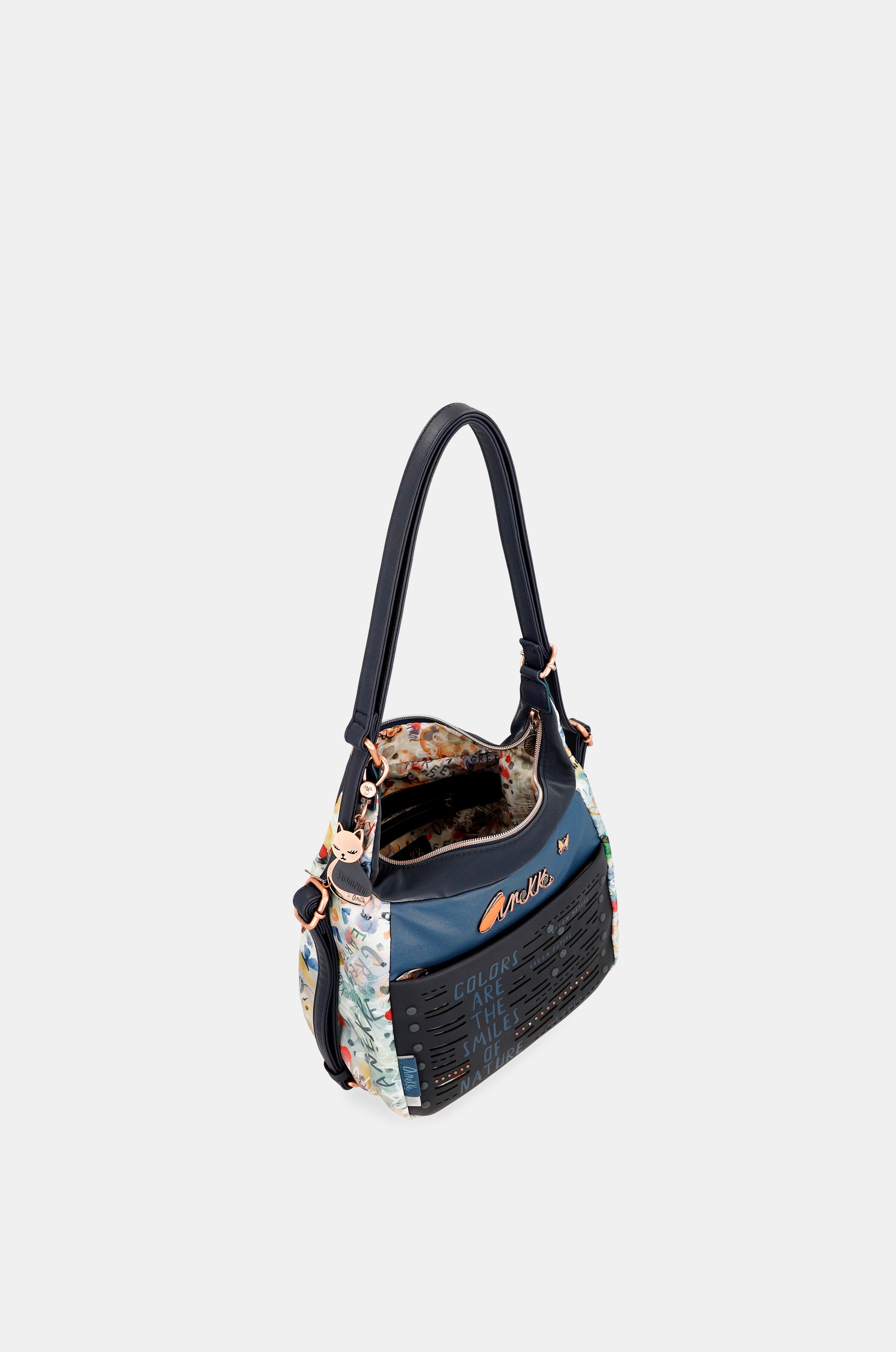 Nature Pachamama convertible crossbody bag into a backpack