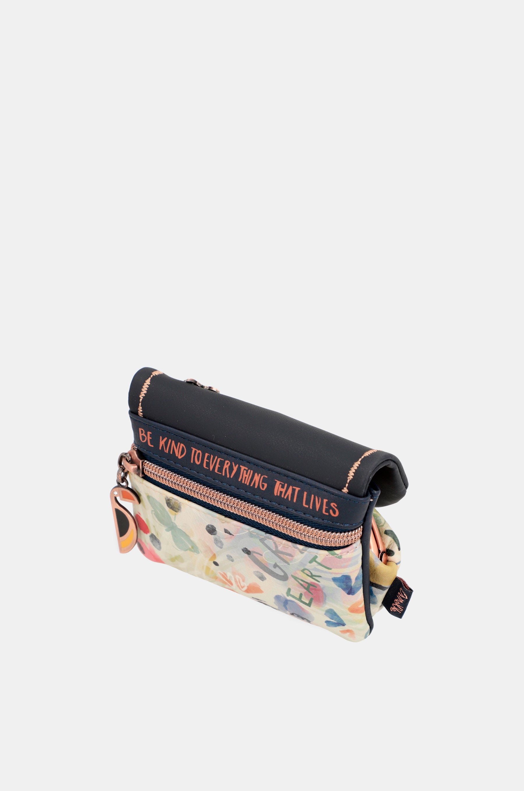 Nature Pachamama navy blue flap wallet