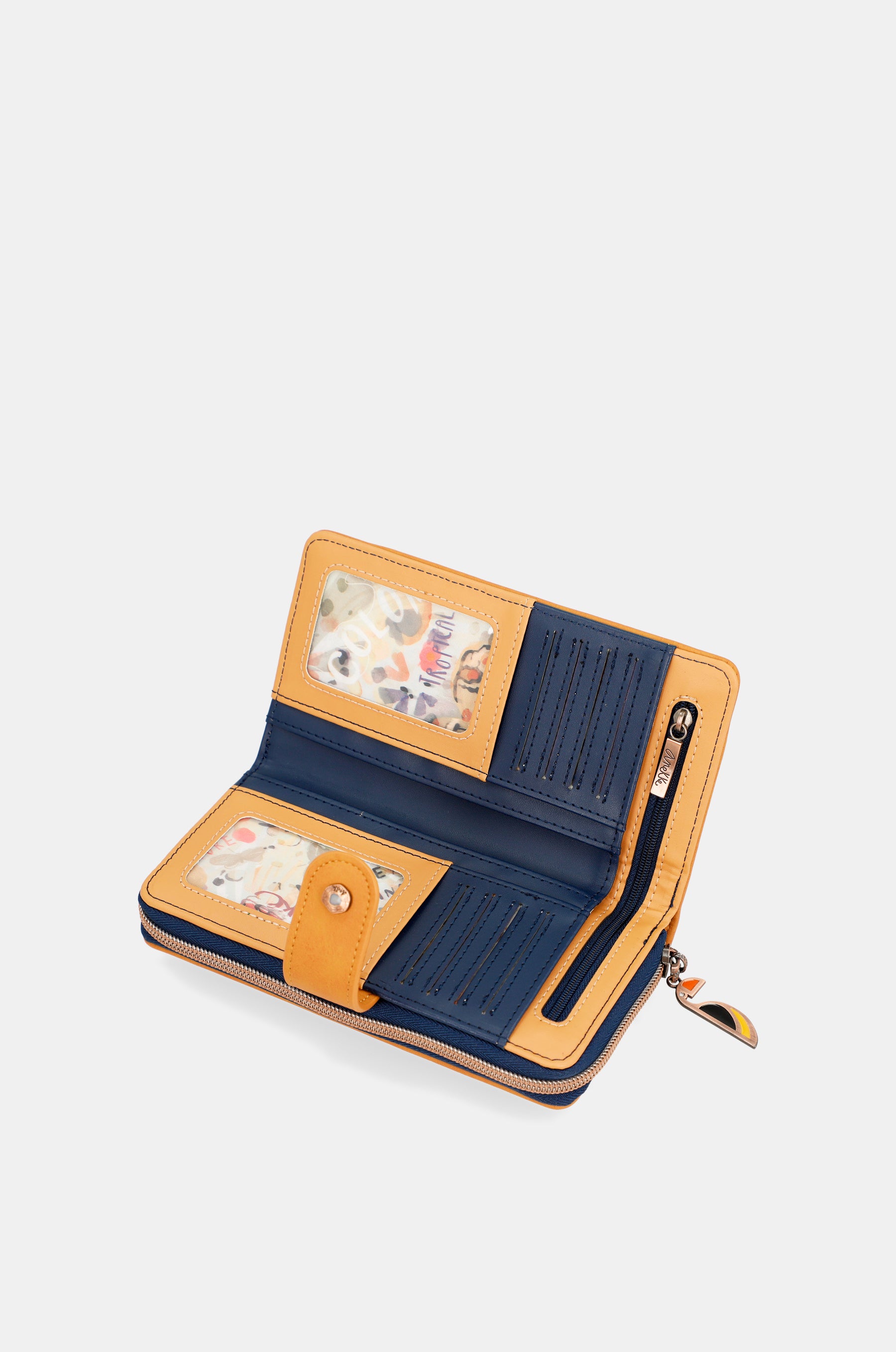 Nature Pachamama navy blue large RFID wallet