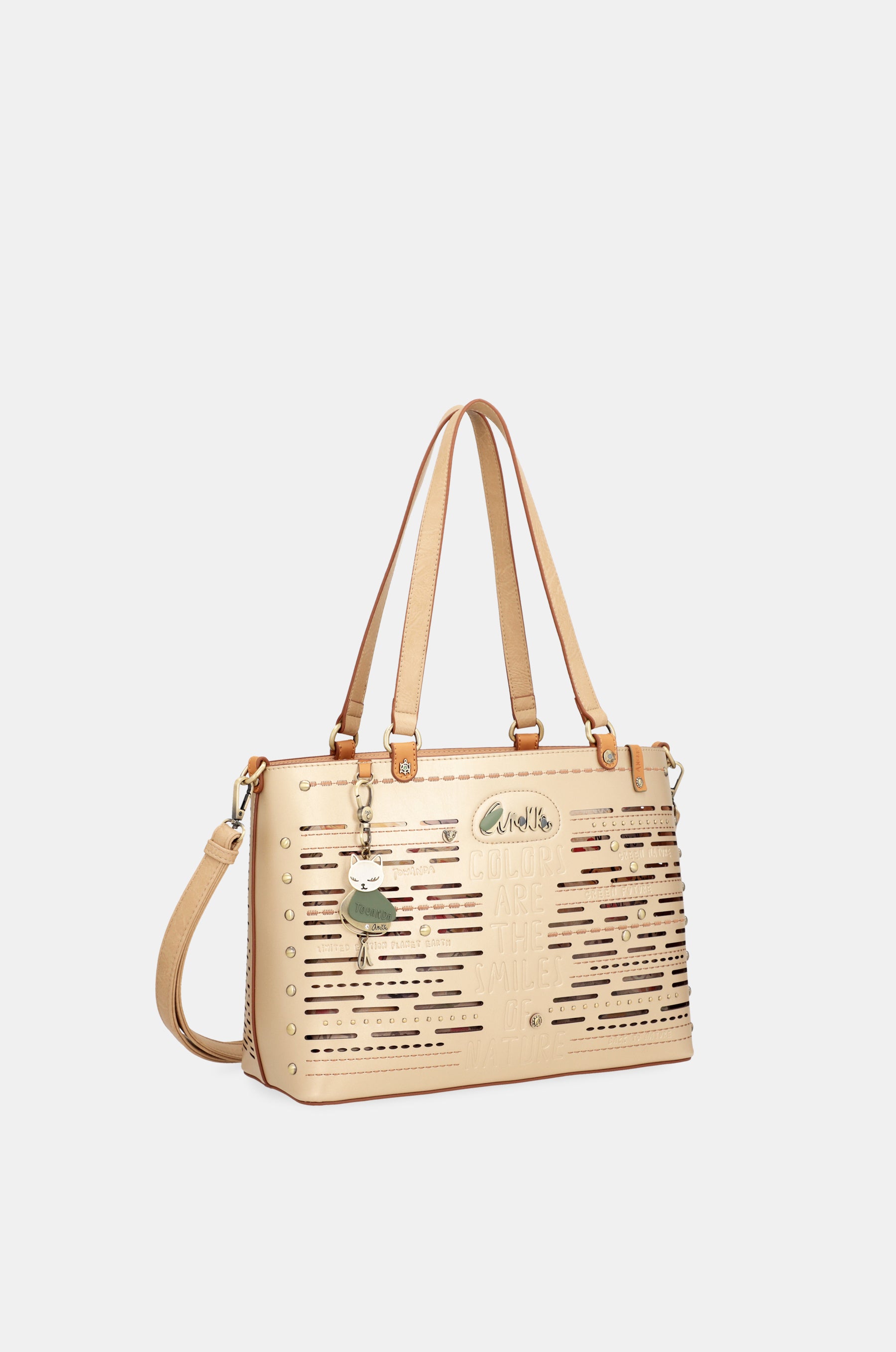 Nature Pachamama large golden tote bag