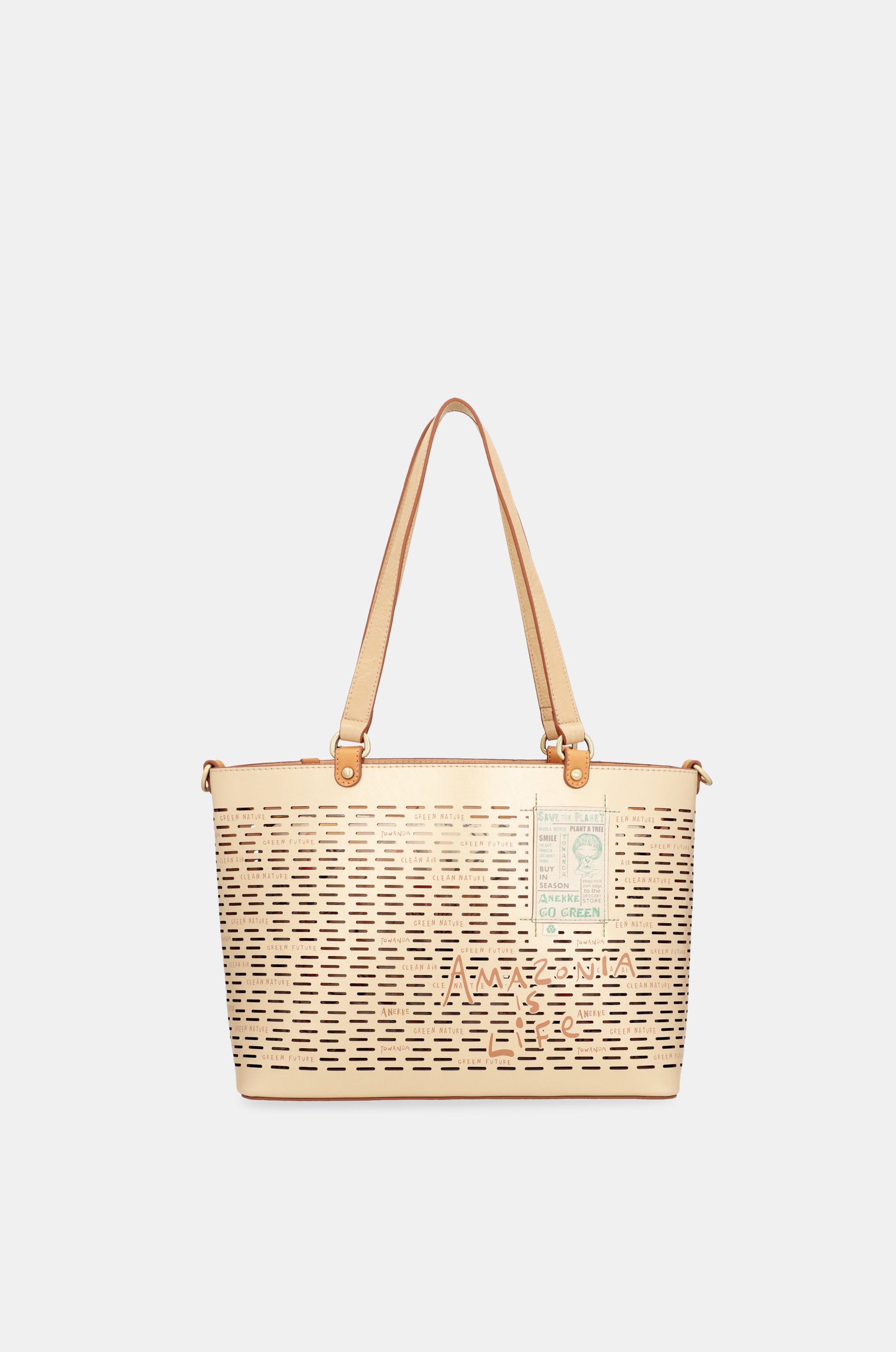 Nature Pachamama large golden tote bag
