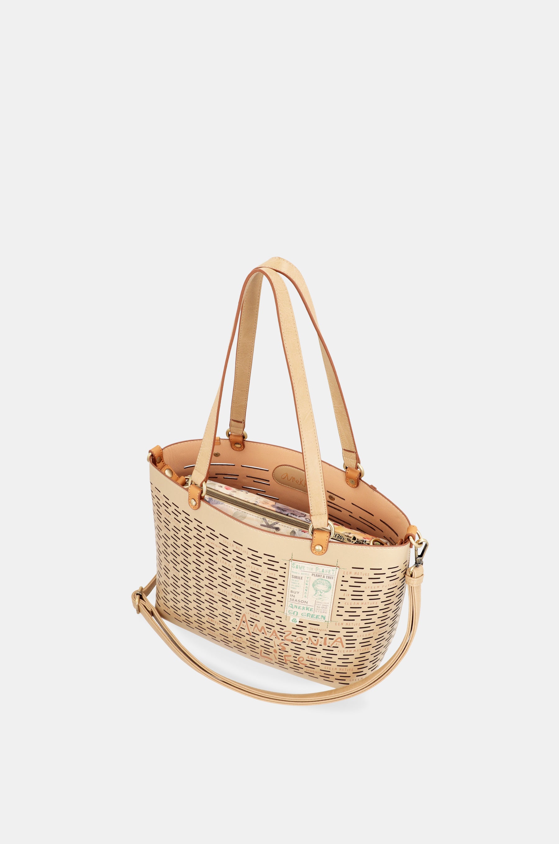 Nature Pachamama large golden tote bag