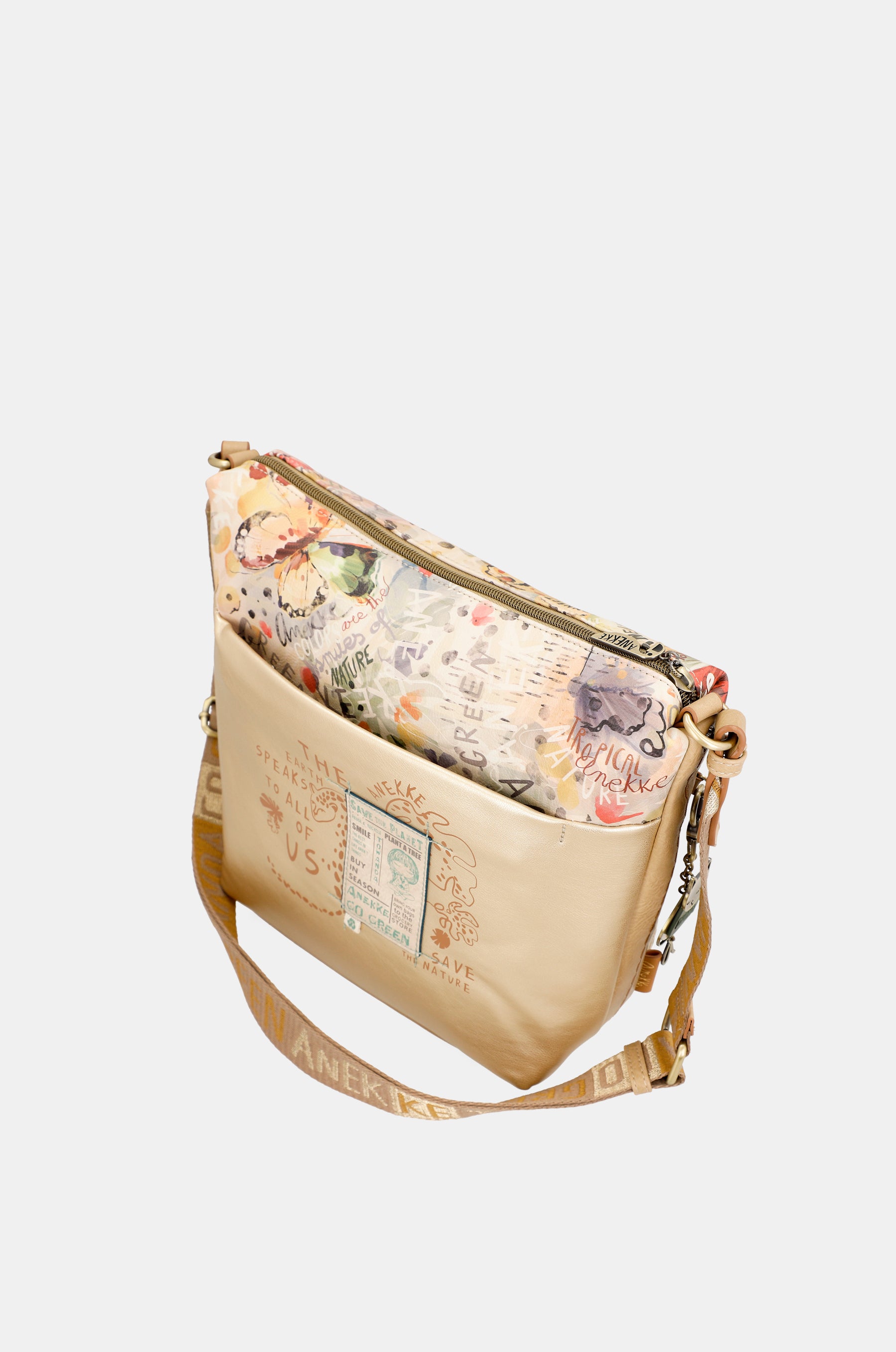Nature Pachamama golden crossbody bag