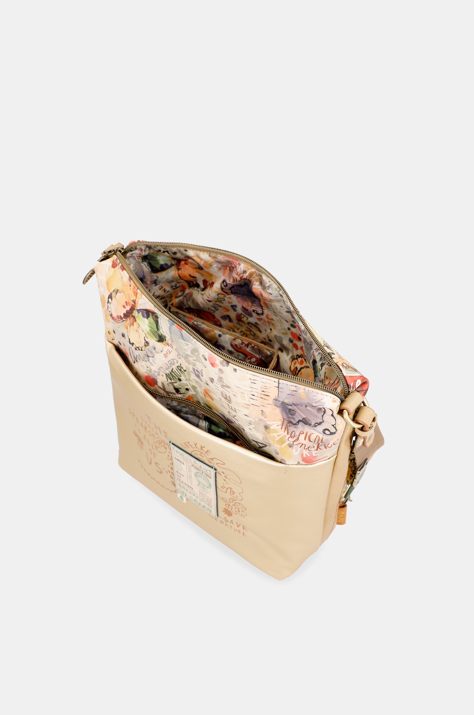 Nature Pachamama golden crossbody bag