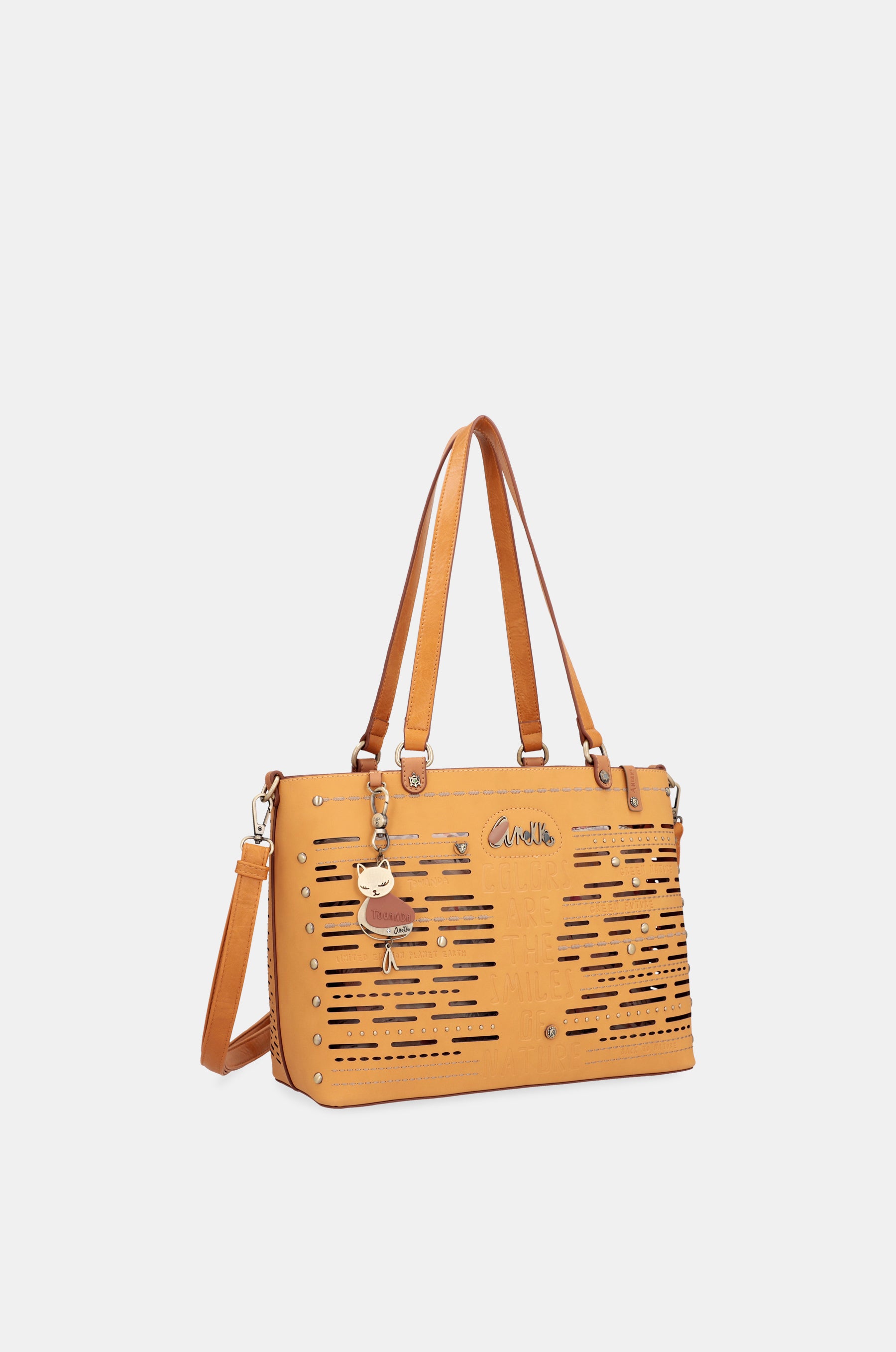 Nature Pachamama ochre large tote bag